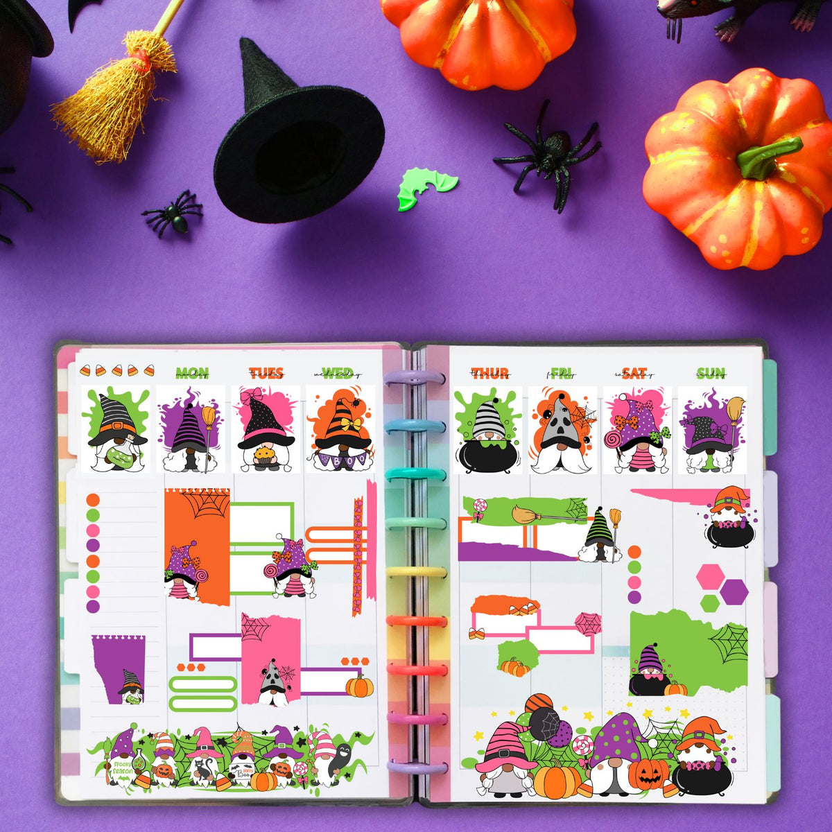 All Dressed Up Gnome Halloween Planner Scene Sticker Kit – Winterfield ...
