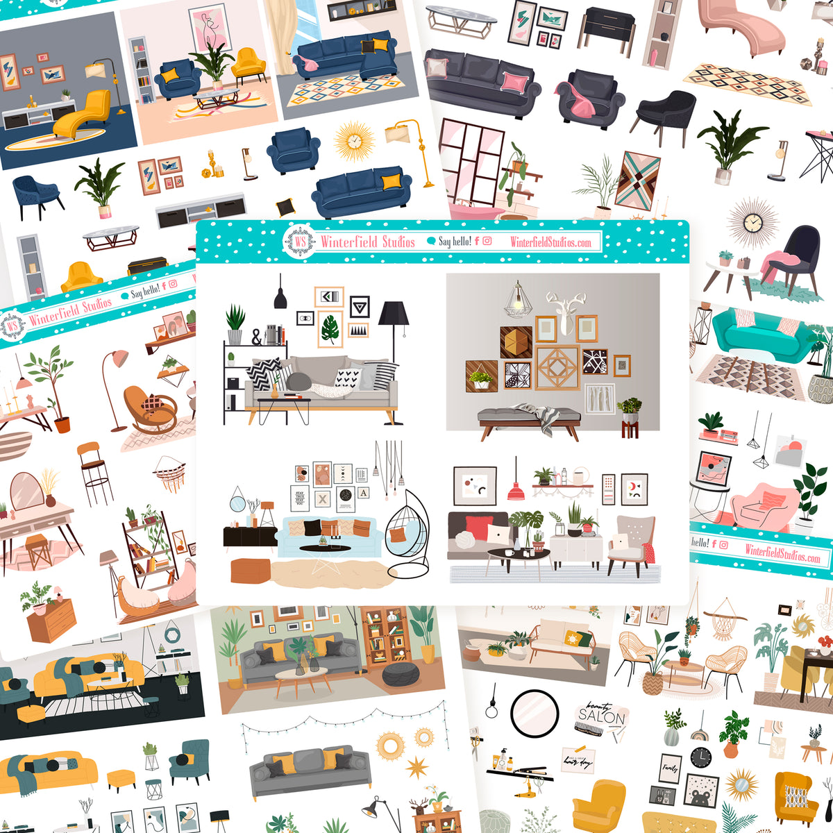 Home Decor Interior Furniture Art Deco Stickers – Winterfield Studios