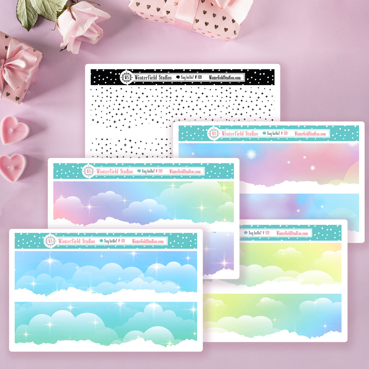 Rainbow Cloud Washi Strip Functional Planner Stickers – Winterfield Studios