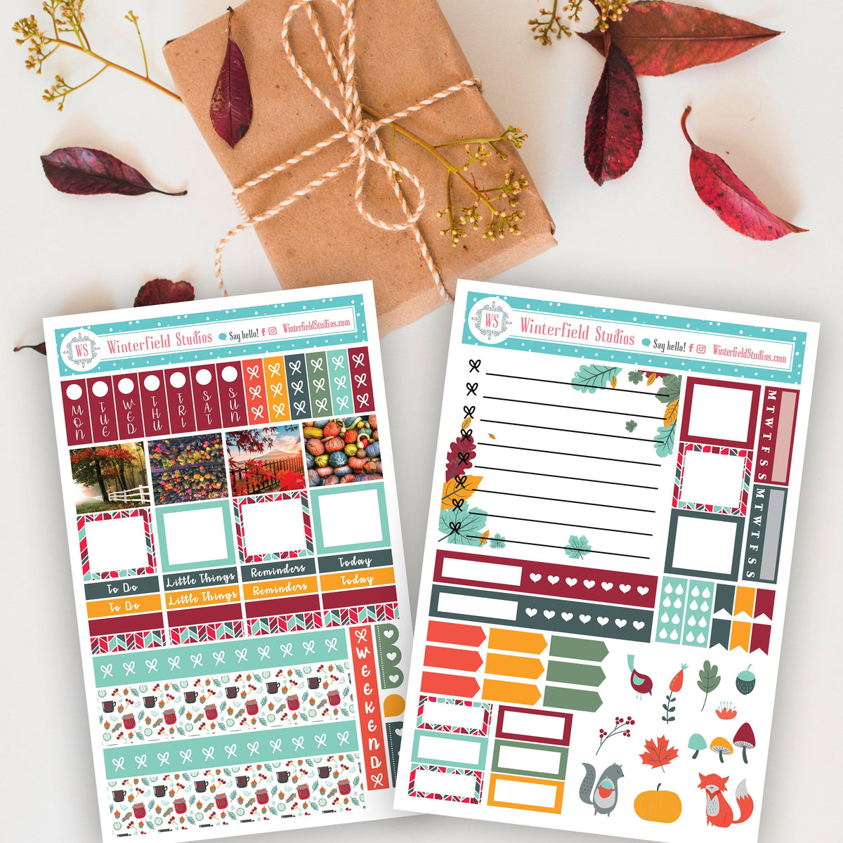 Autumn Harvest Hobonichi Sticker Kit - Autumn Stickers - Fall Hobo Wee ...