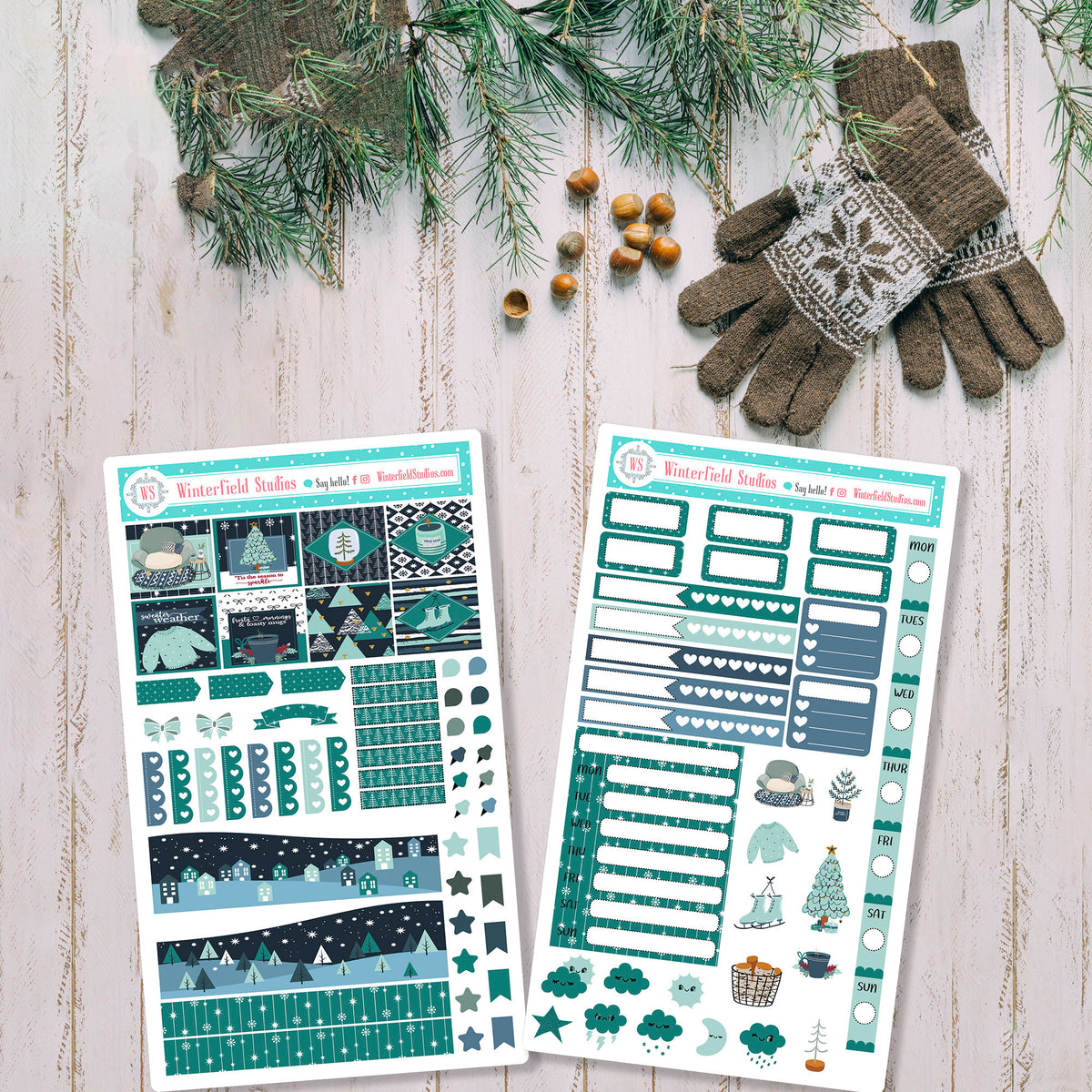 Keeping It Cozy Hobonichi Weeks Planner Sticker Kit - Winter Stickers ...