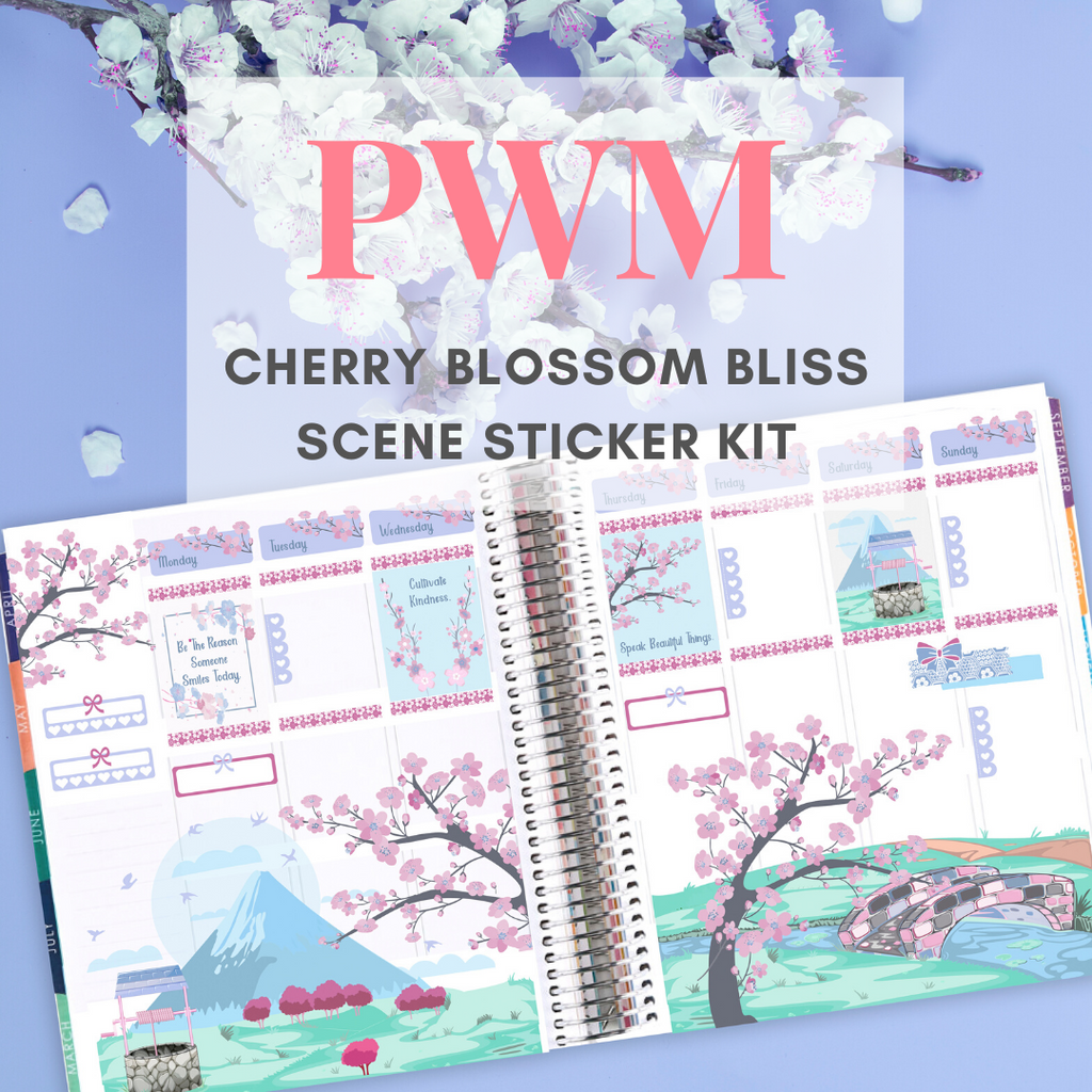 Cherry Blossom Bliss Scene Sticker Kit PWM Tutorial