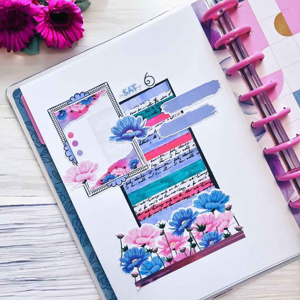 Artful Harmony: Combining Stickers with Simple Marker Designs in Your Planner