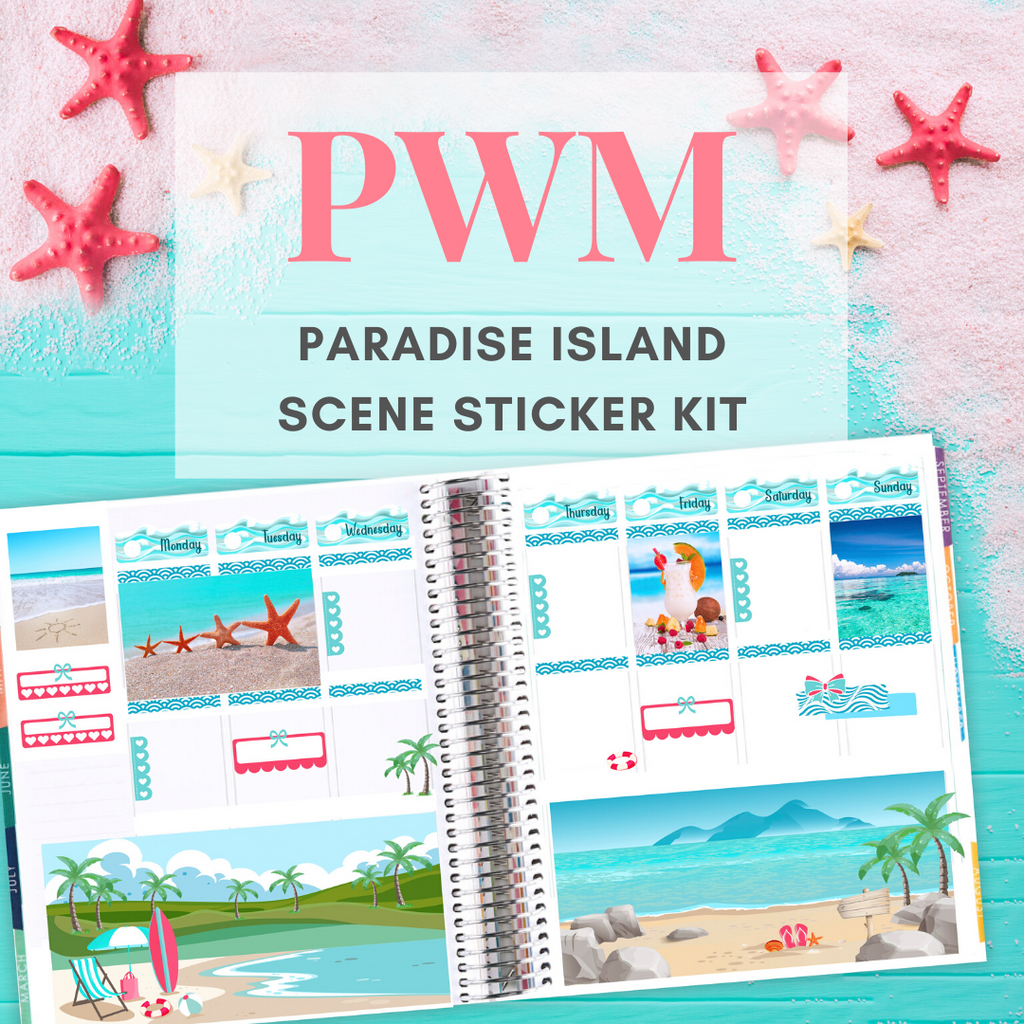 Paradise Island Scene Sticker Kit PWM Tutorial