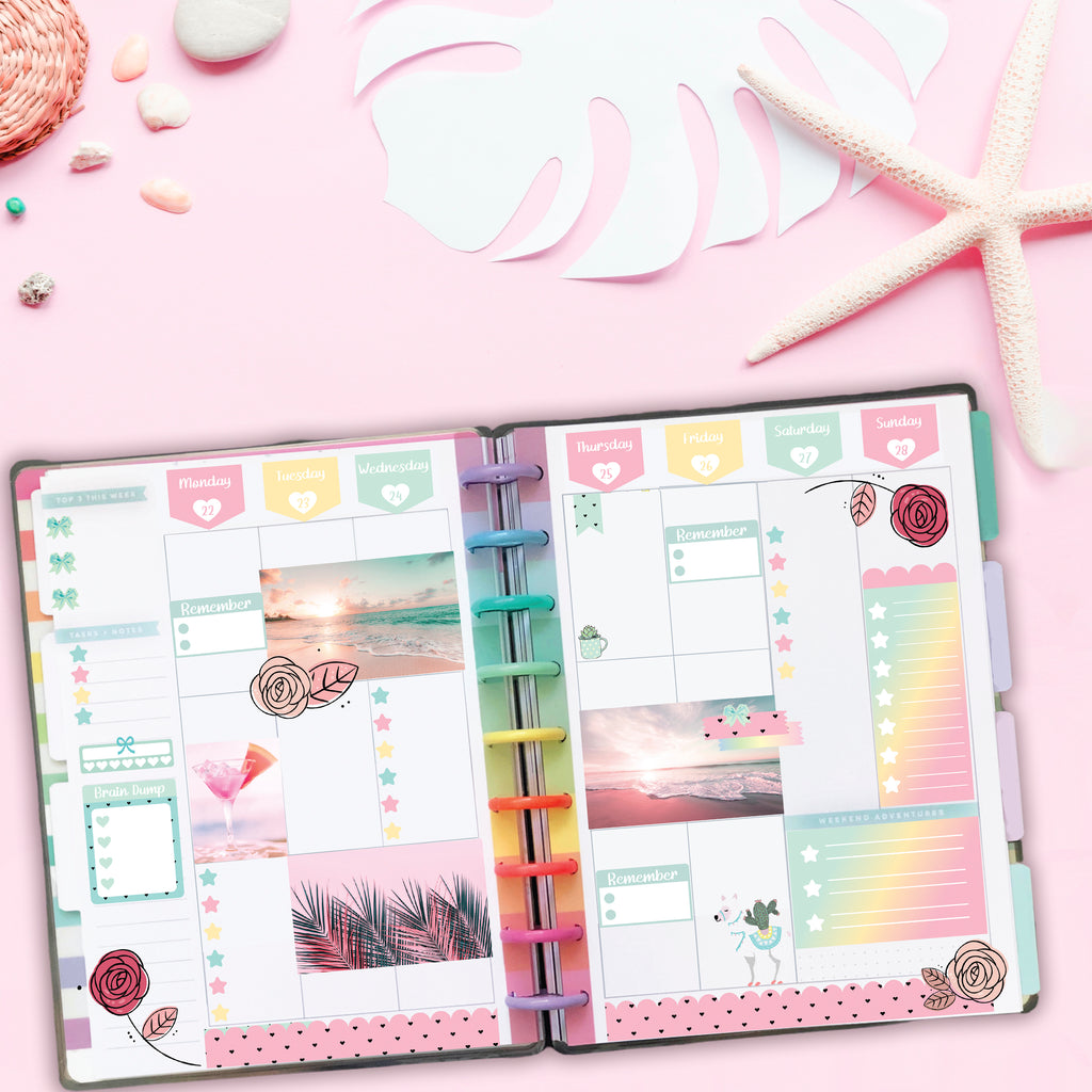 Rainbow Beach Happy Planner Spread (The Transition Begins)