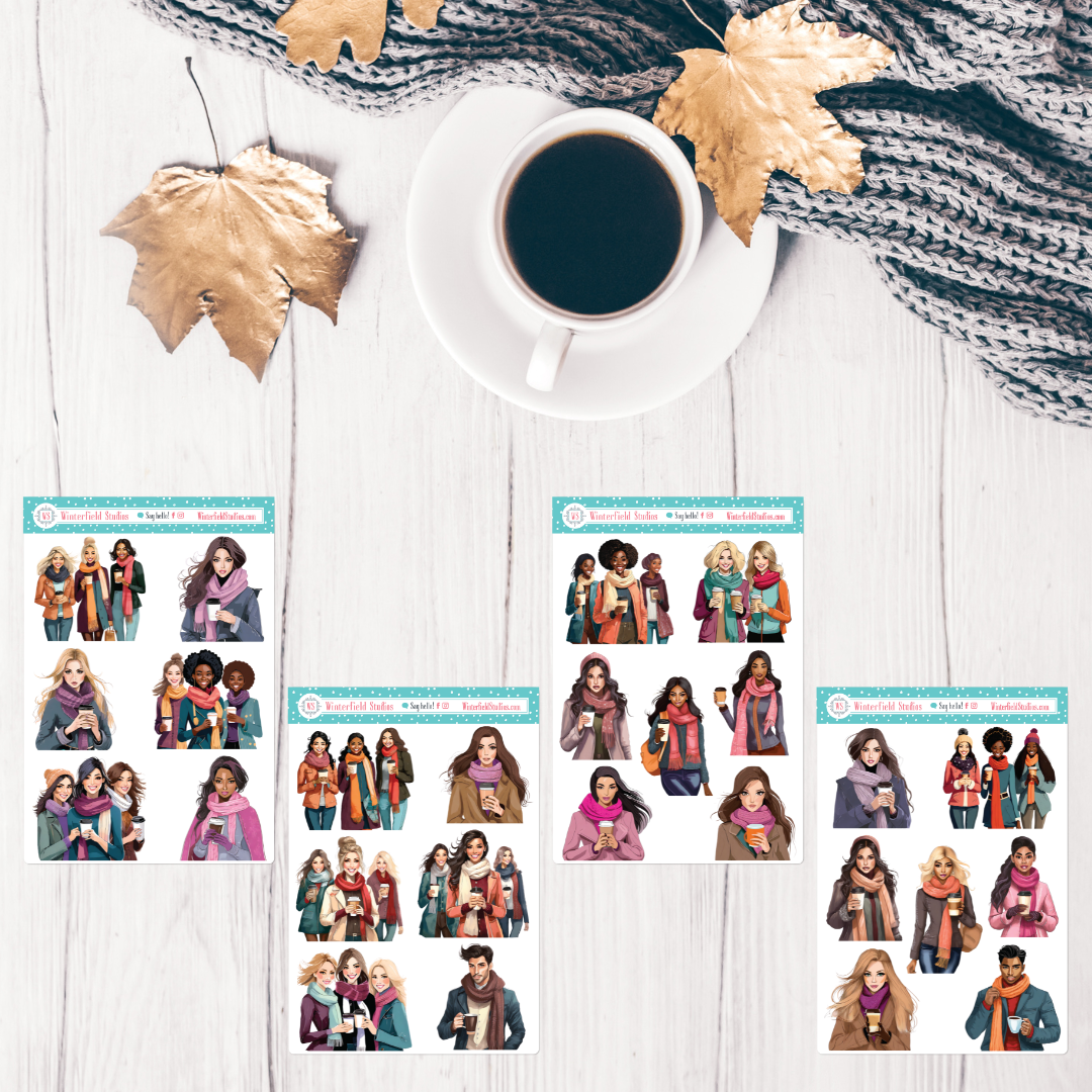 Winter Models With Coffee & Tea Planner Stickers – Winterfield Studios