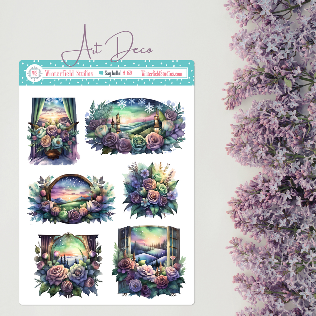 Autumn Tree Stickers - Fall Tree Art Deco Stickers for Planners –  Winterfield Studios