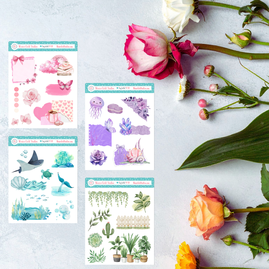 Colour Pop Quartet Mini Journaling Sticker Kit – Winterfield Studios