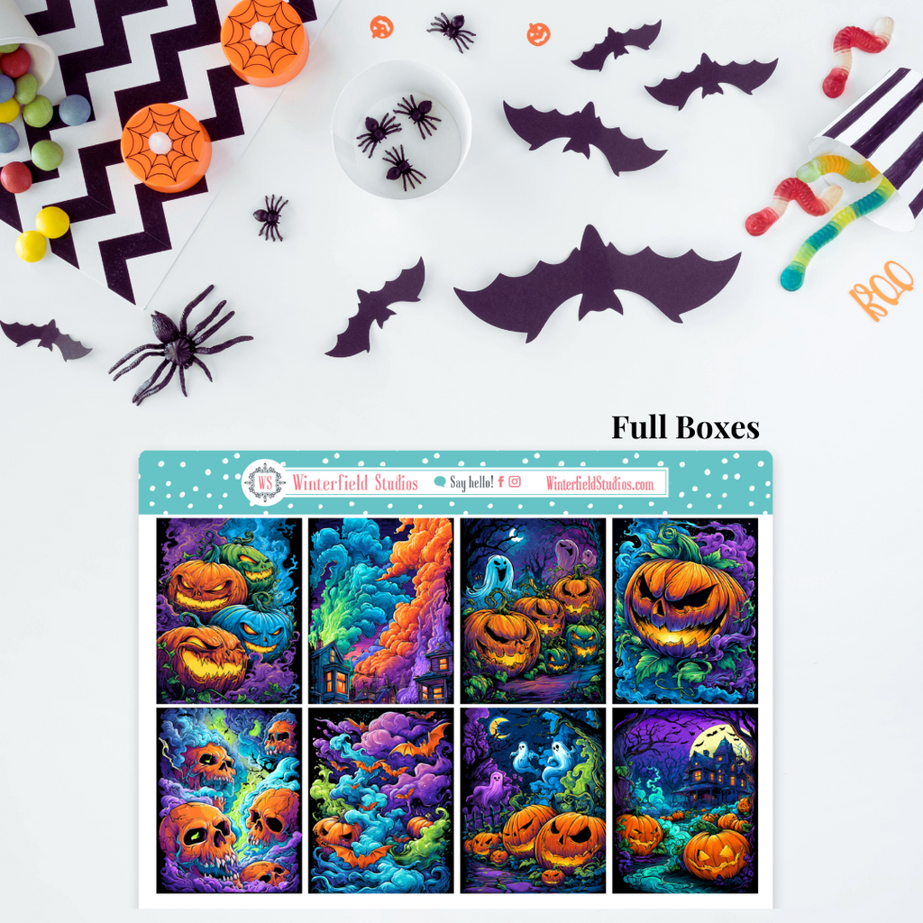 50 Autocollants Vintage Halloween – Étanches, Résistants Aux UV, Pour Valise, Ordinateur, Bullet Journal