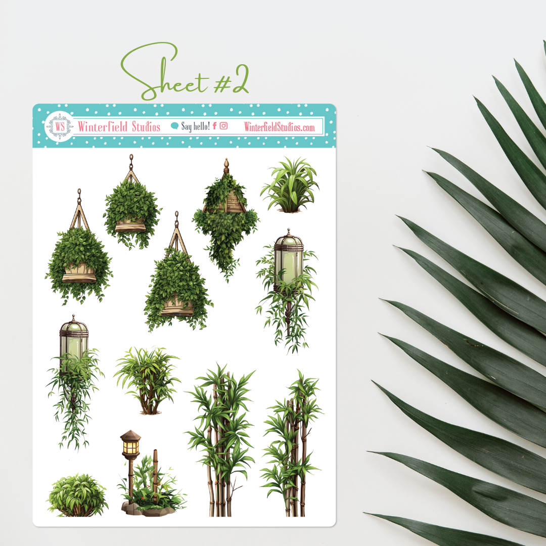 Sticker Bush Name Leafy Bush, Trees, Plants, & Topiary Art Deco Sticker Kit – Winterfield ...
