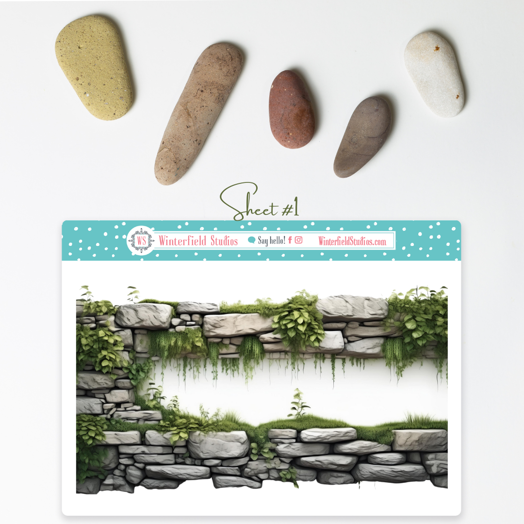 Outdoor Rock Sticker Rock & Boulder Walls with Foliage Art Deco Sticker Kit – Winterfield ...