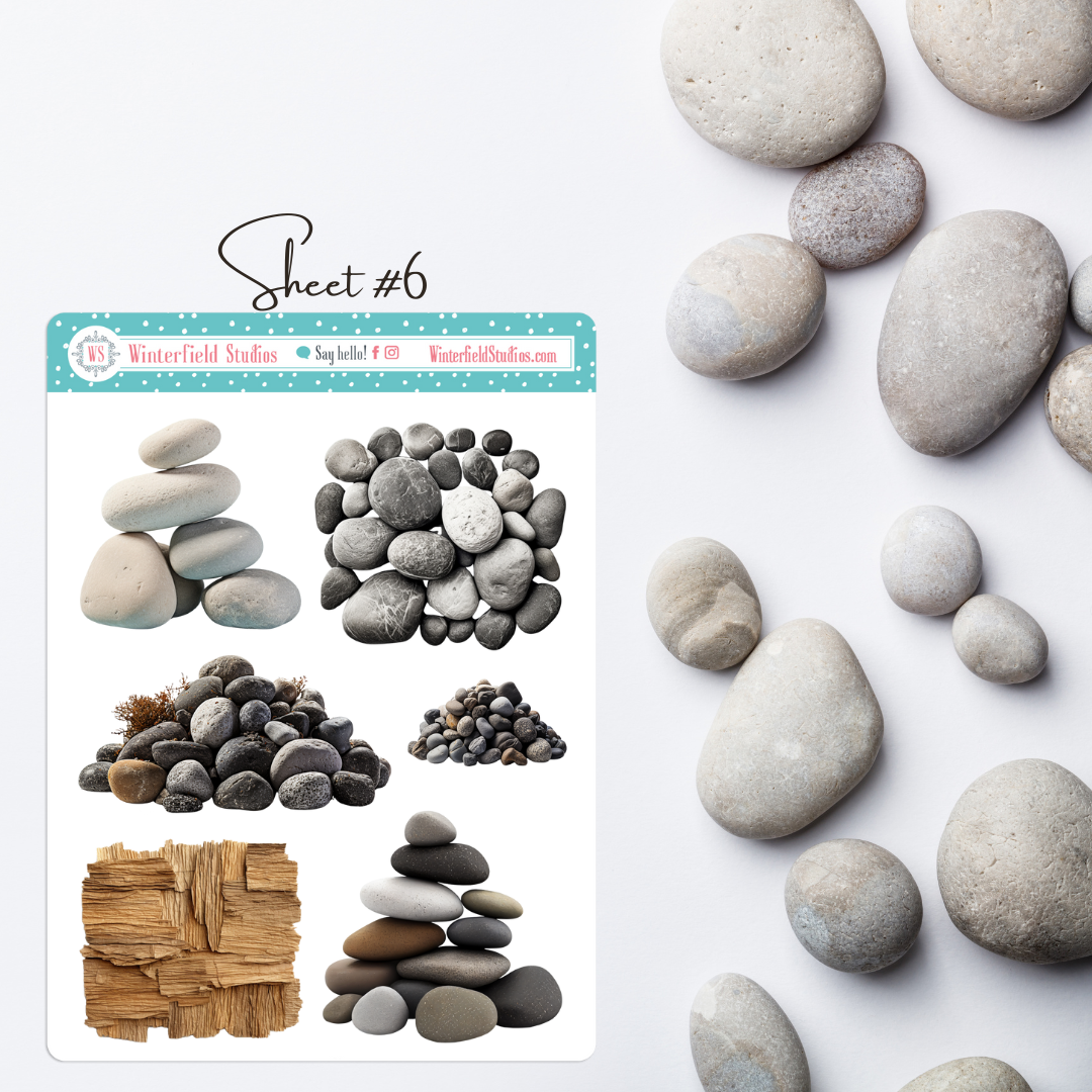 Igneous Rocks Sticker Rocks, Boulders, Pebbles, & Stones Art Deco Sticker Kit – Winterfield ...