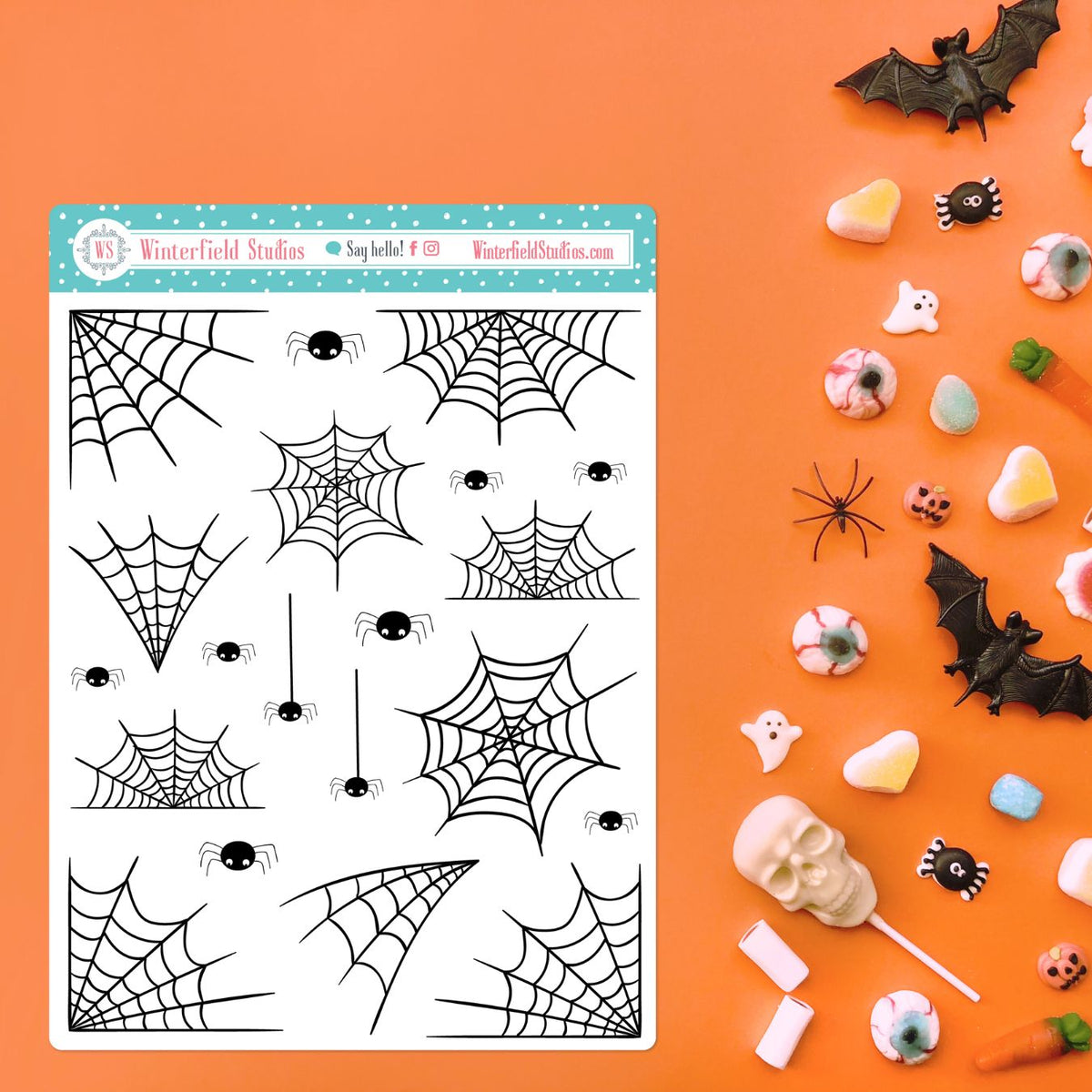 Halloween Cobwebs Art Deco Stickers – Winterfield Studios