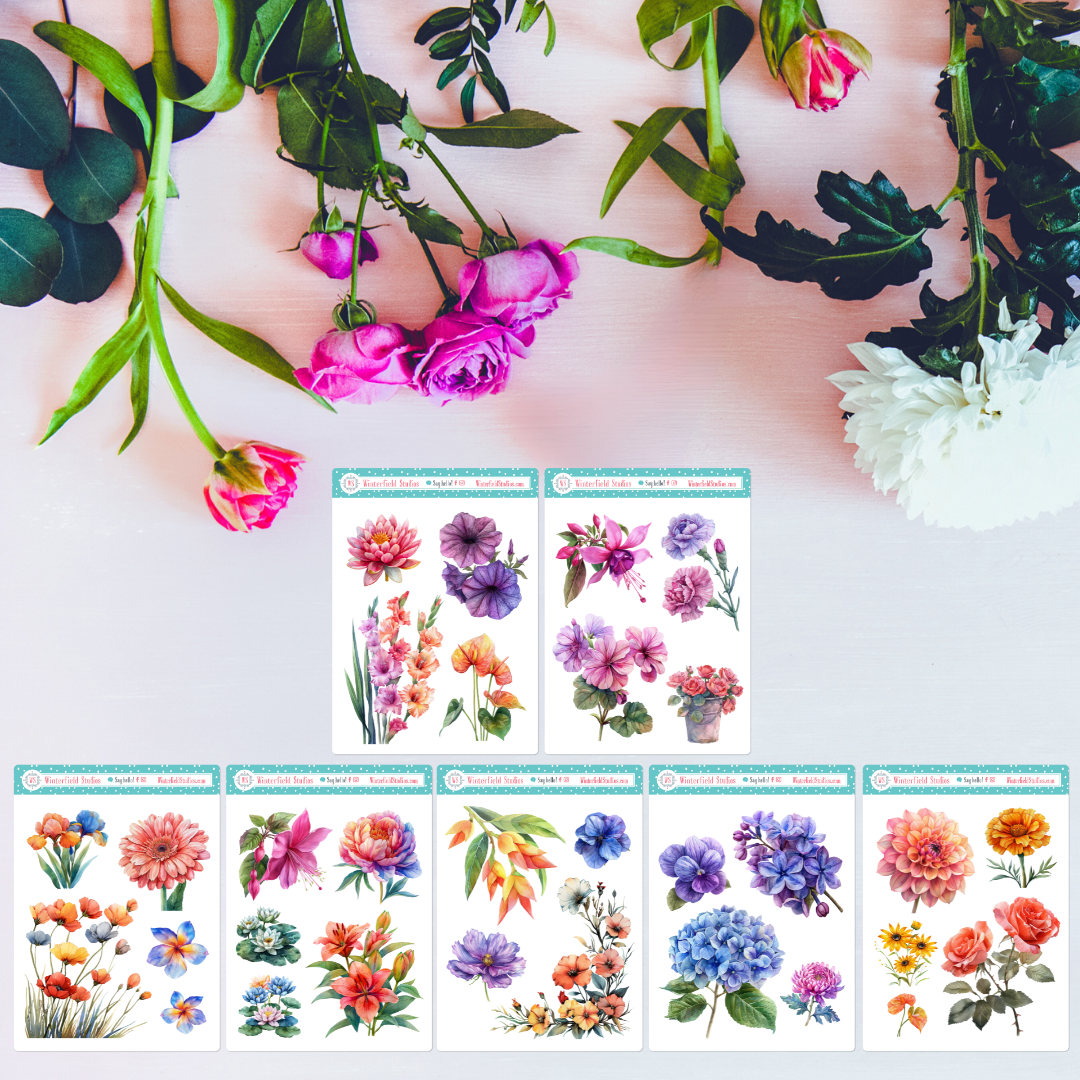Summer Floral Stickers for Decorative Planning – Winterfield Studios
