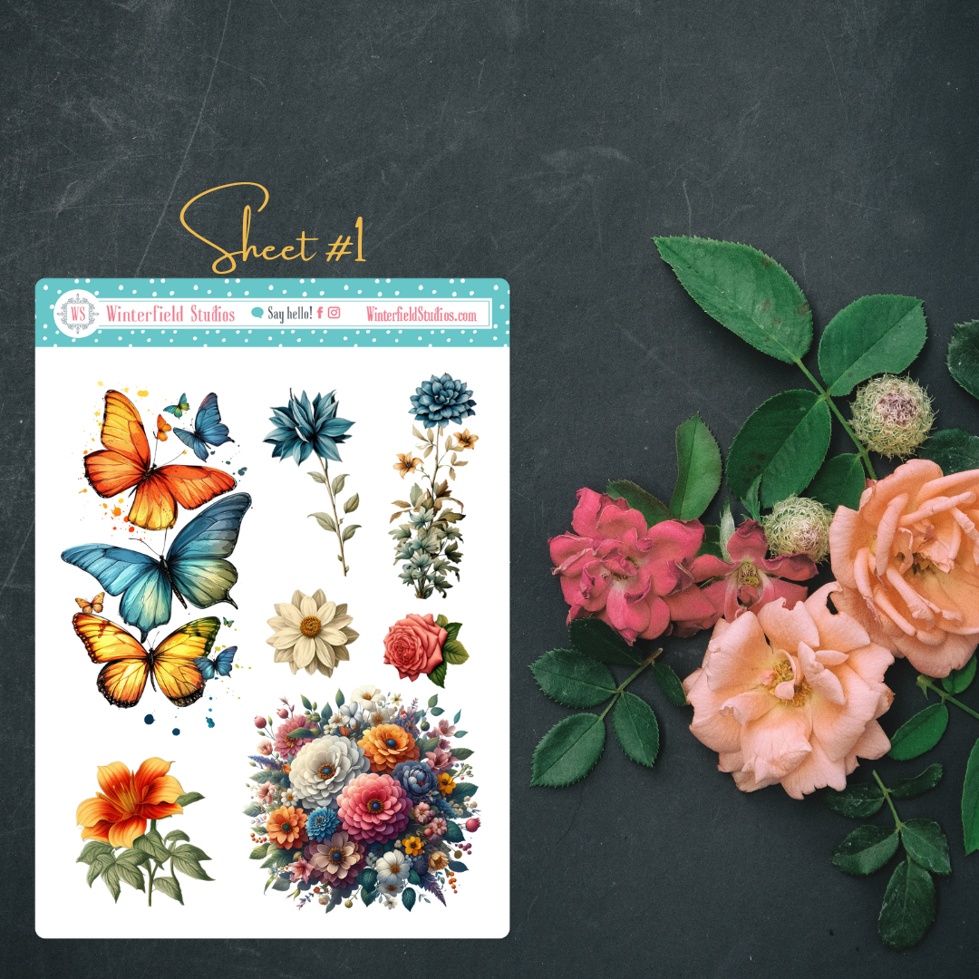 Vintage Flower Stickers for Bullet Journals & Planning – Winterfield ...