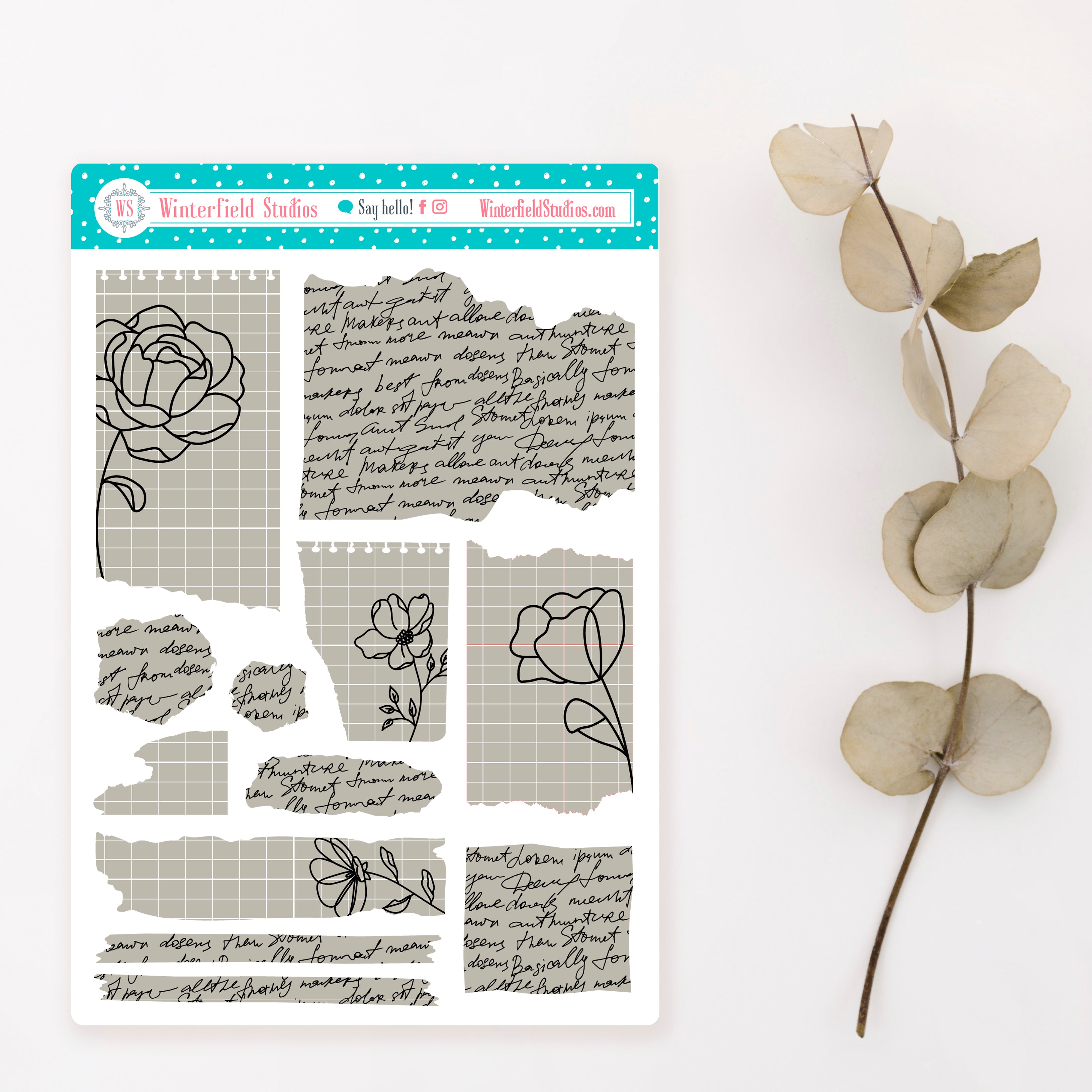 Bullet Journal Black & White Functional Stickers – Winterfield Studios