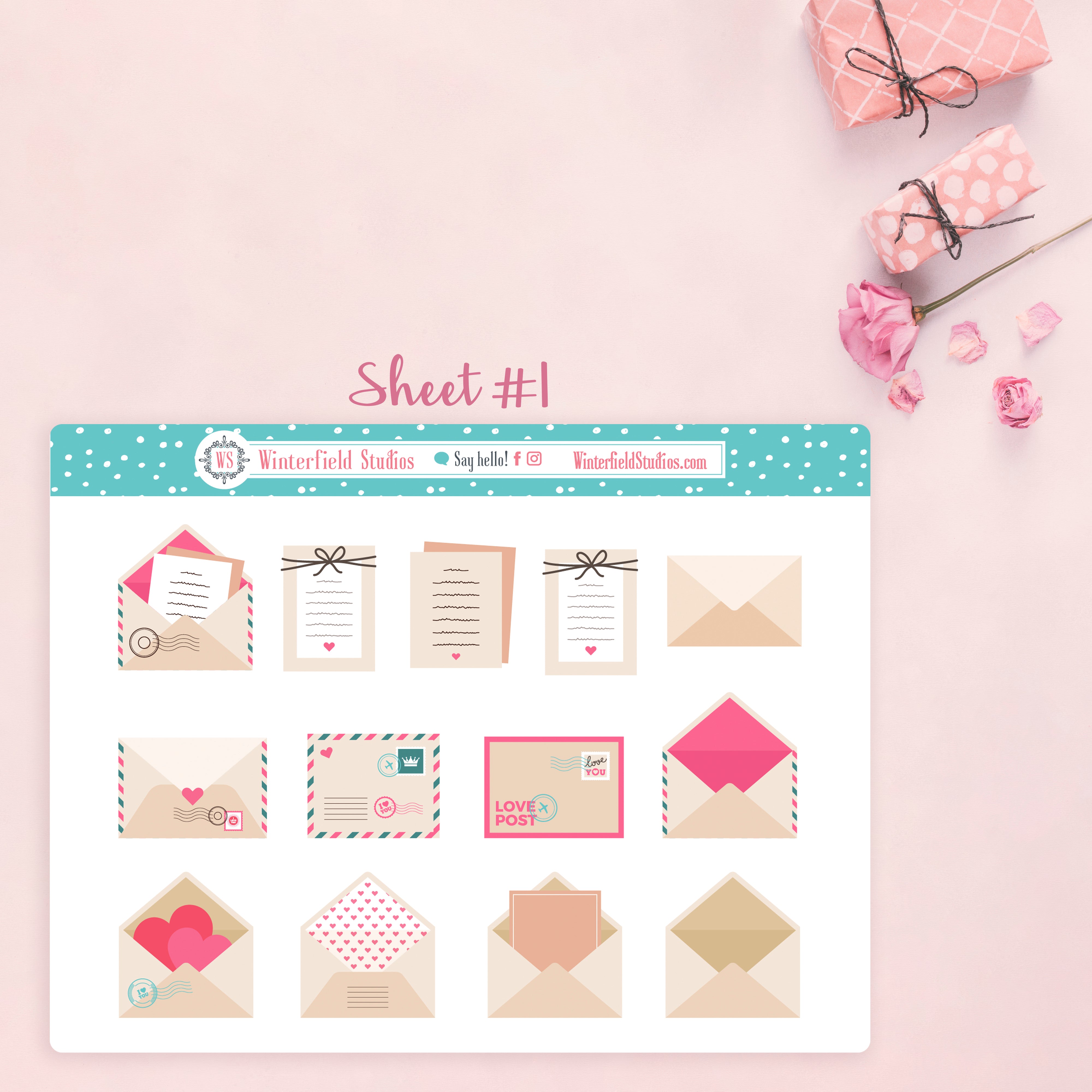 Bullet Envelope Decorative Envelope & Letter Planner Stickers for Bullet Journals & Pl ...