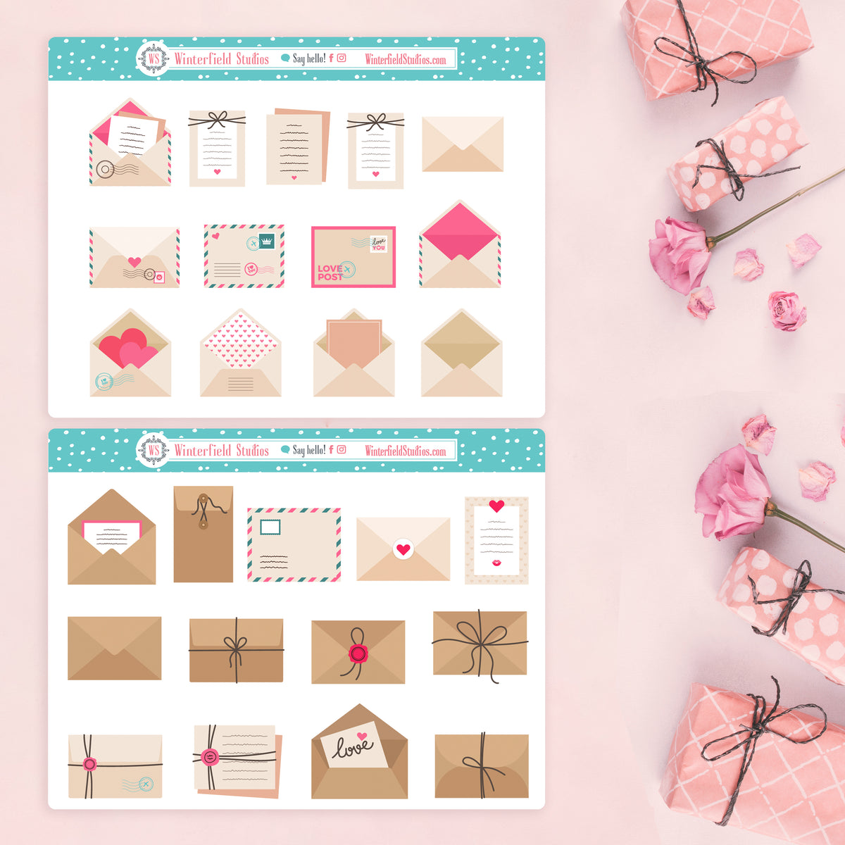 Bullet Envelope Decorative Envelope & Letter Planner Stickers for Bullet Journals & Pl ...
