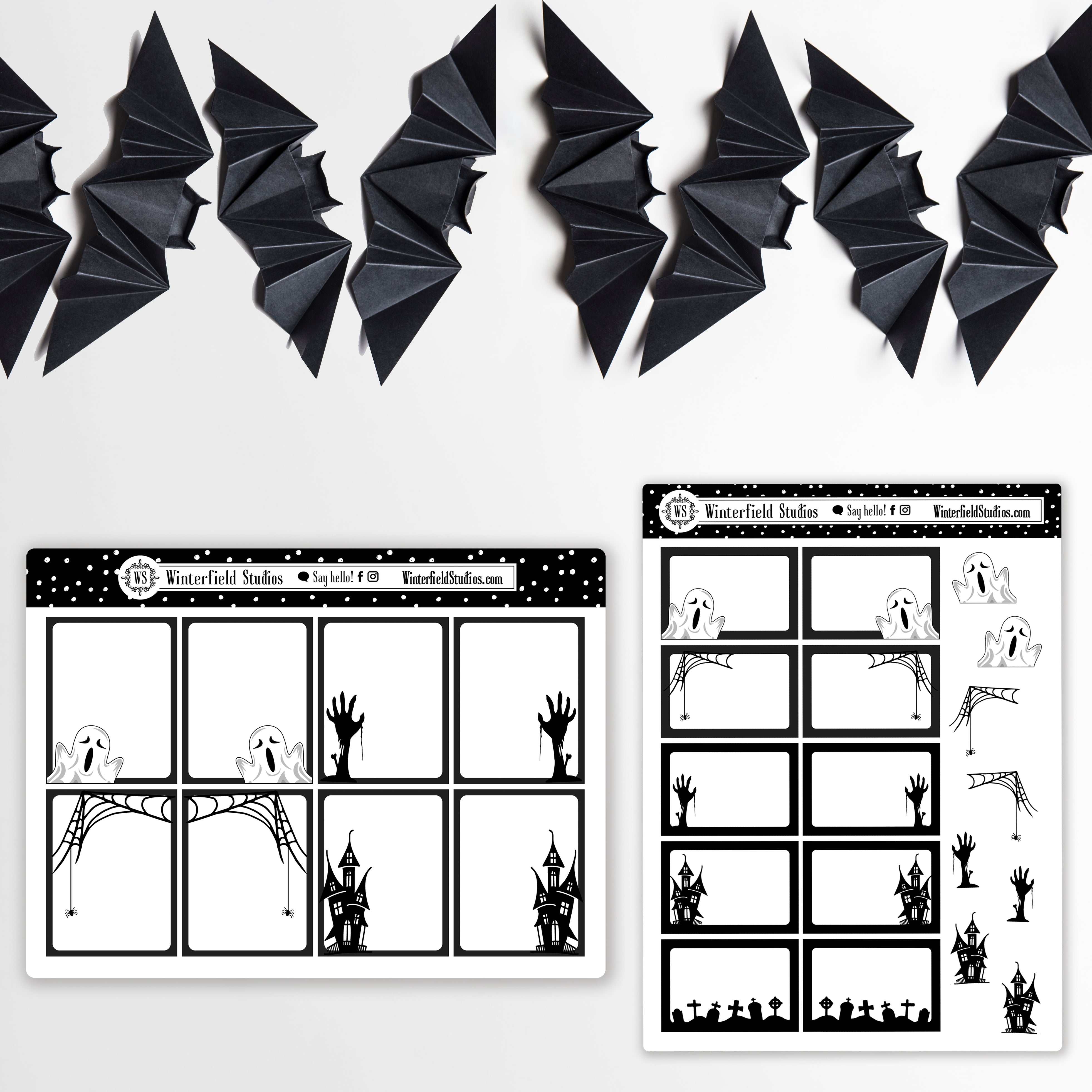 Bullet Journal Black & White Functional Stickers – Winterfield Studios