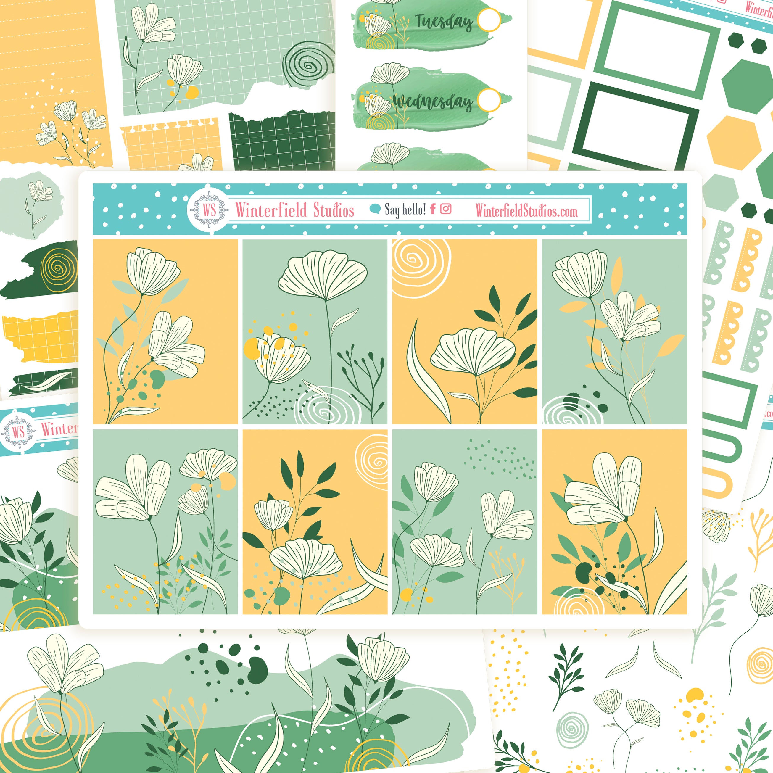 Hello Spring Planner Scene Sticker Kit for Vertical Planners – Winterfield  Studios