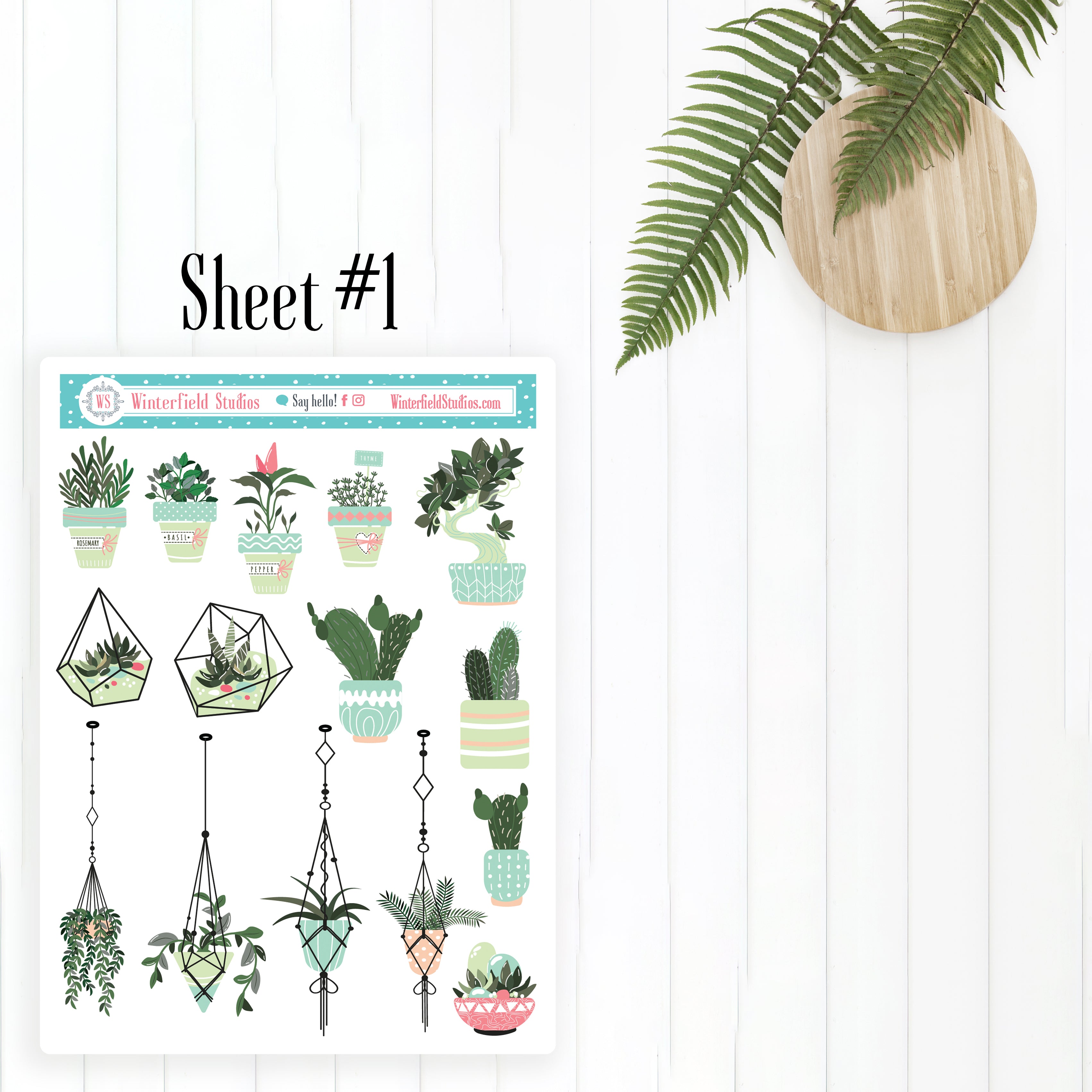 House Plant Stickers - Art Deco Planner Stickers – Winterfield Studios