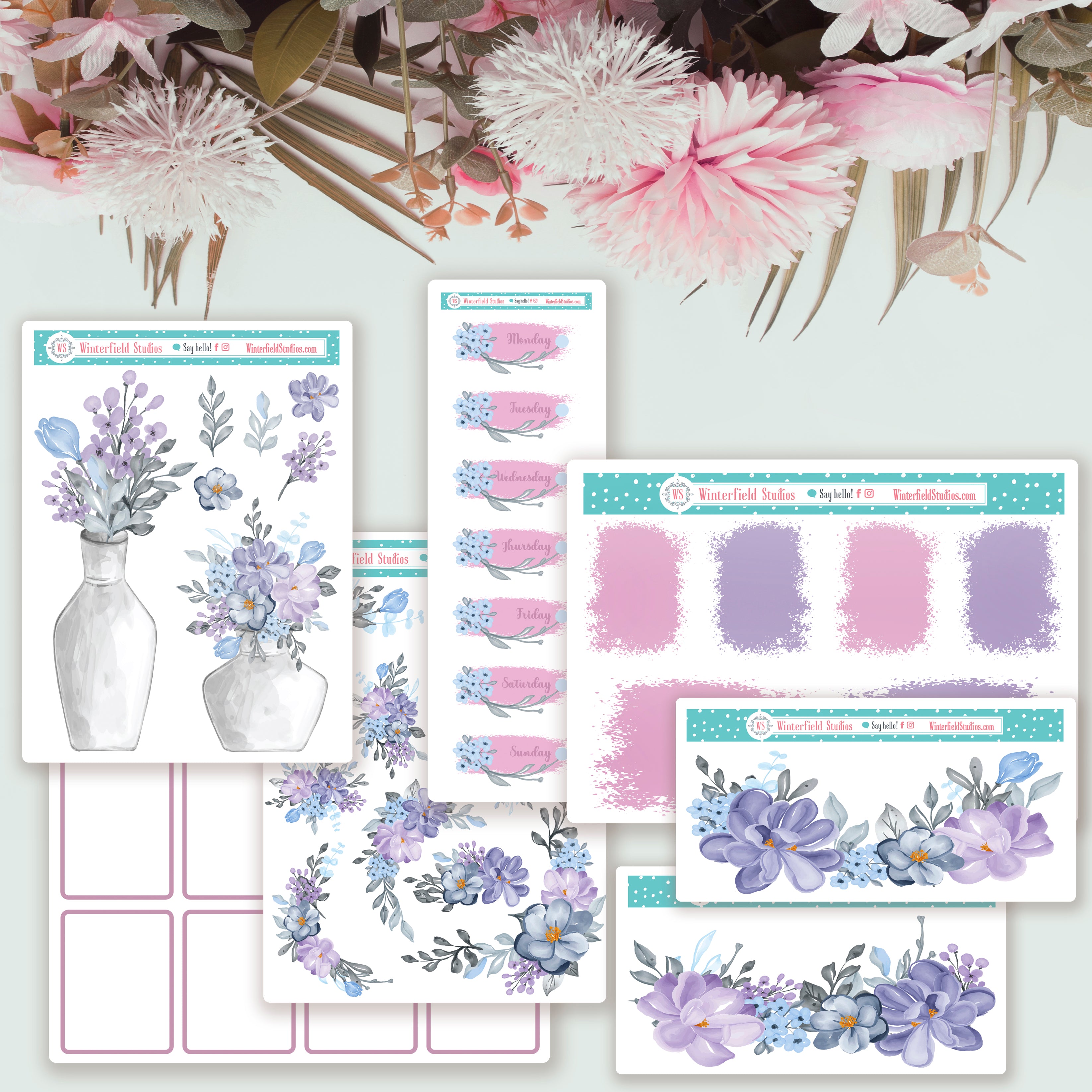 Printable Flower Stickers - Free Floral Planner Stickers