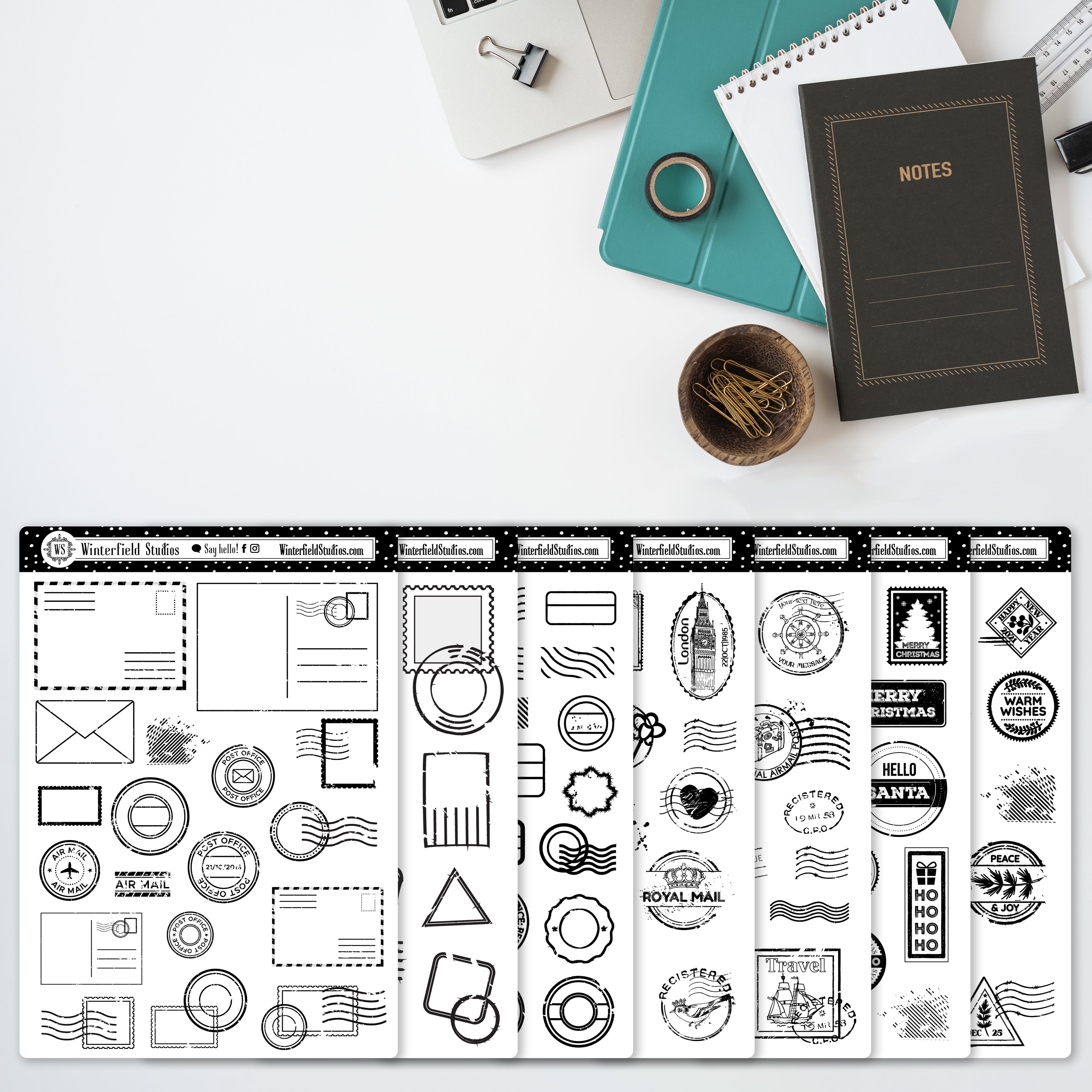 Vintage Stamp Stickers for Bullet Journals & Planners