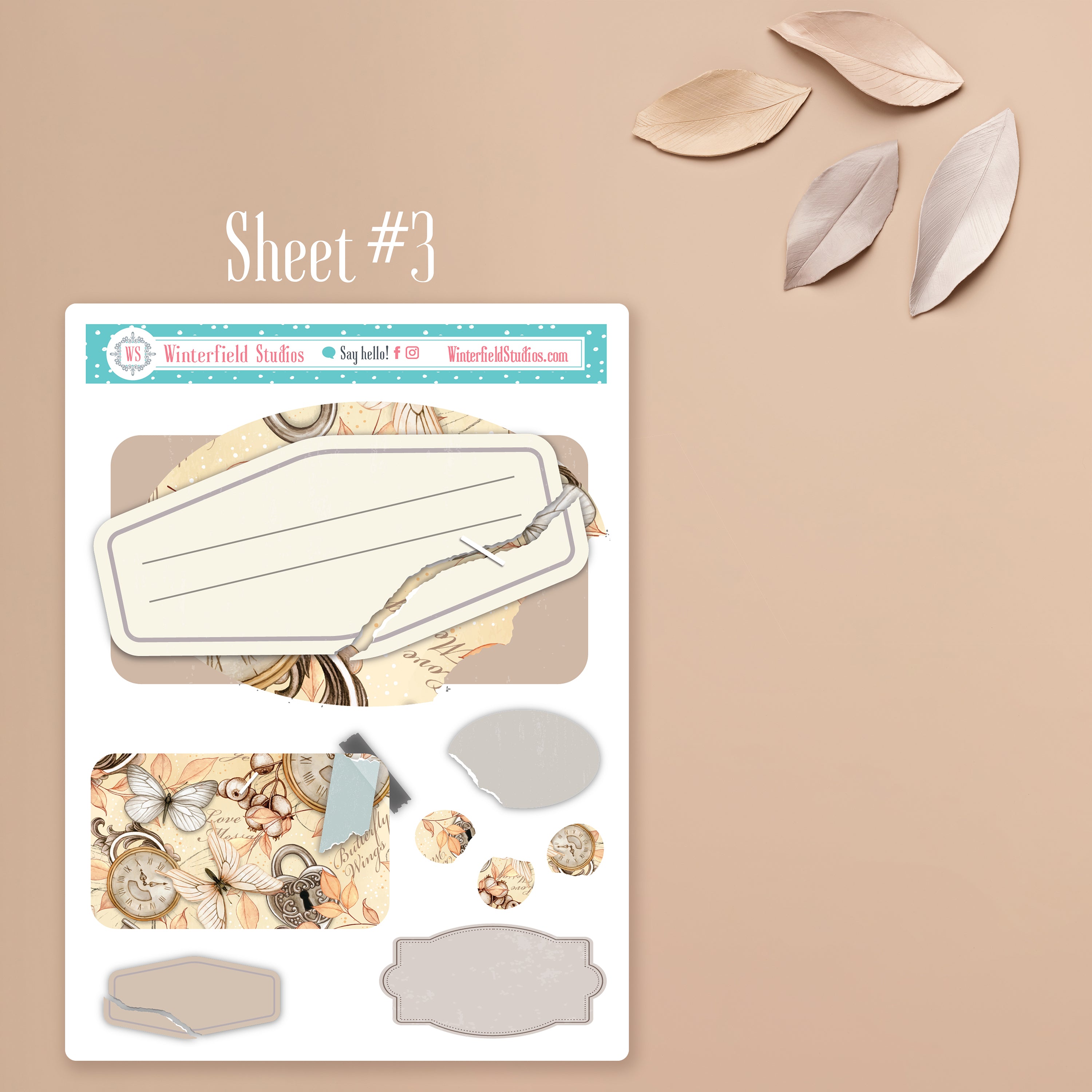 Torn Paper Ephemera Bullet Journal Sticker Kit – Winterfield Studios