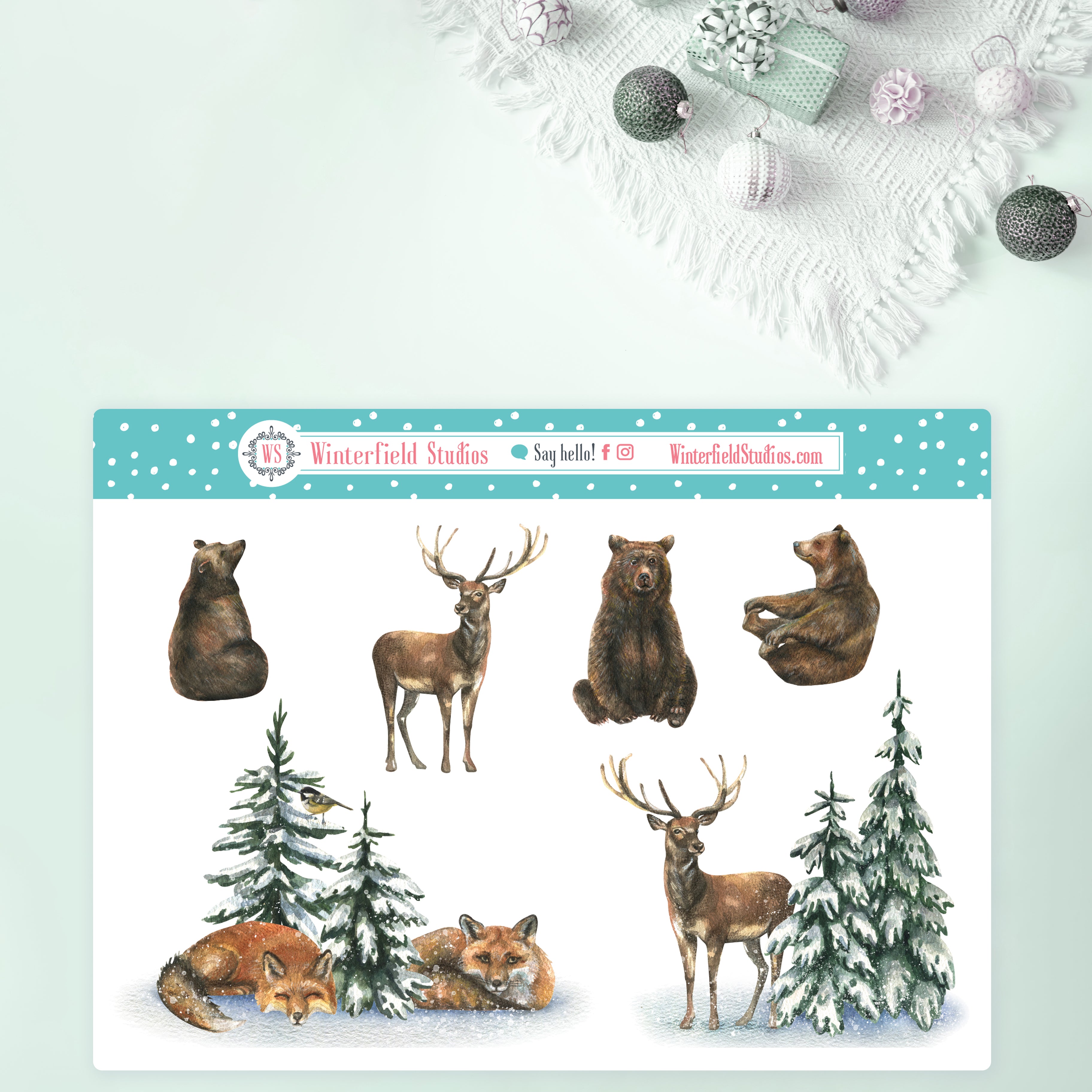 Winter Wonderland Monthly Bujo Sticker Kit Digital Download – Erin