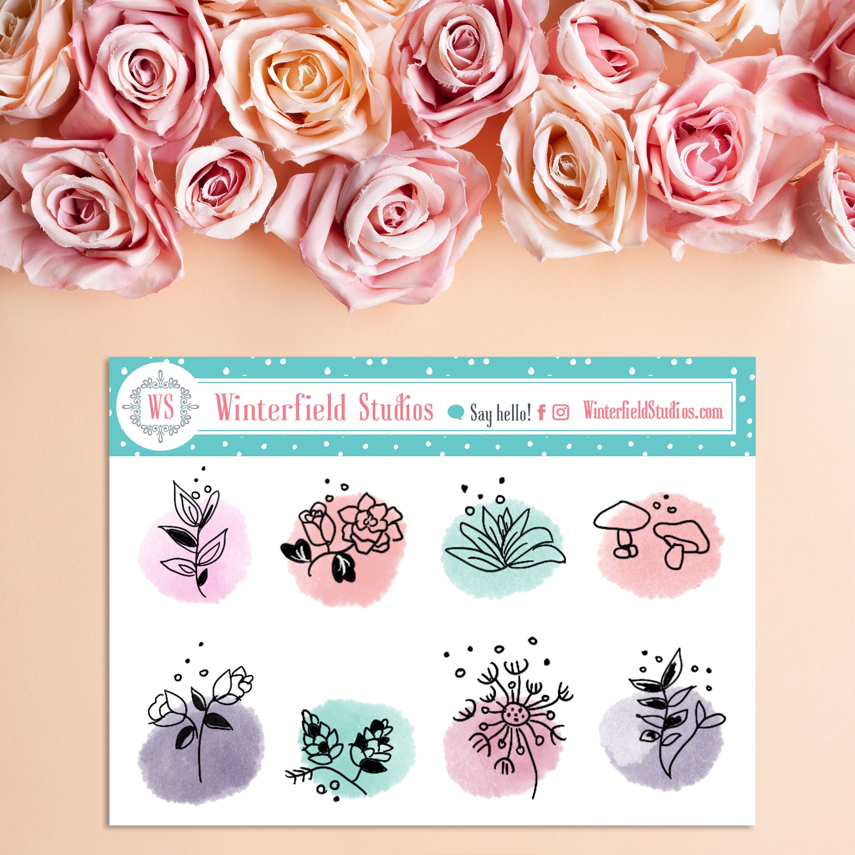 Garden of Flowers Stickers Spring Stickers Spring Bloom 