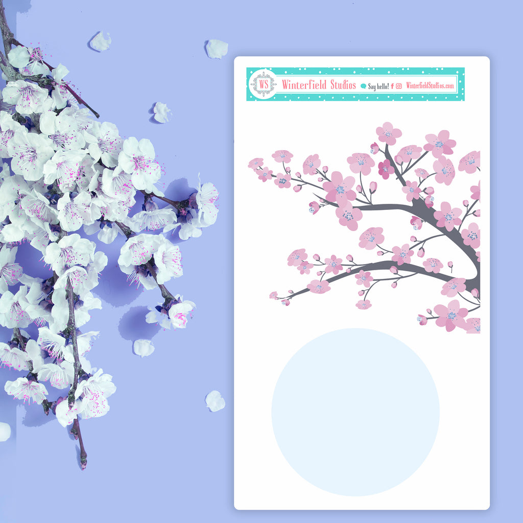 Cherry Blossom Bliss Sticker Kit - Spring Planner Sticker Kit -  Scrapbook Scene Stickers - Fits Erin Condren, Happy Planner
