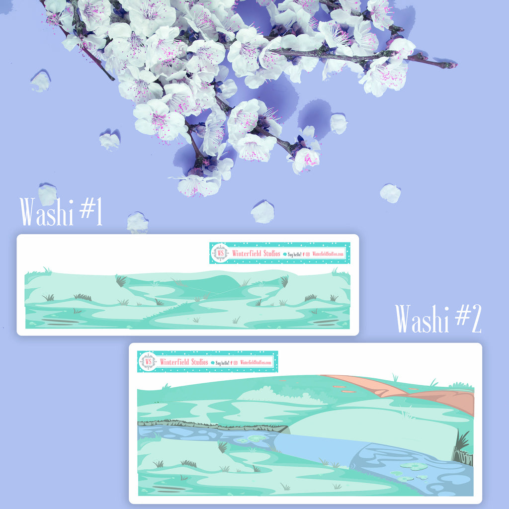 Cherry Blossom Bliss Sticker Kit - Spring Planner Sticker Kit -  Scrapbook Scene Stickers - Fits Erin Condren, Happy Planner