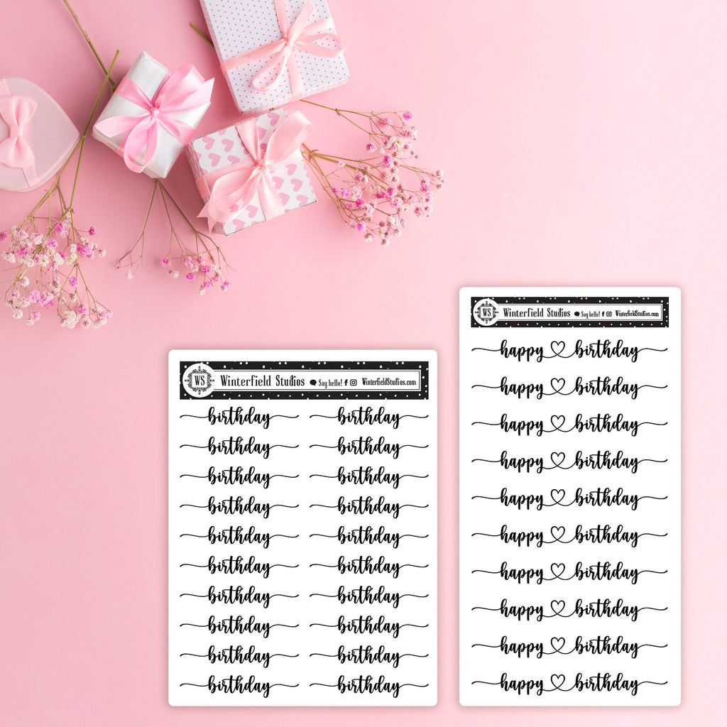 Happy Birthday Foil Script Stickers - Birthday & Happy Birthday Scripts