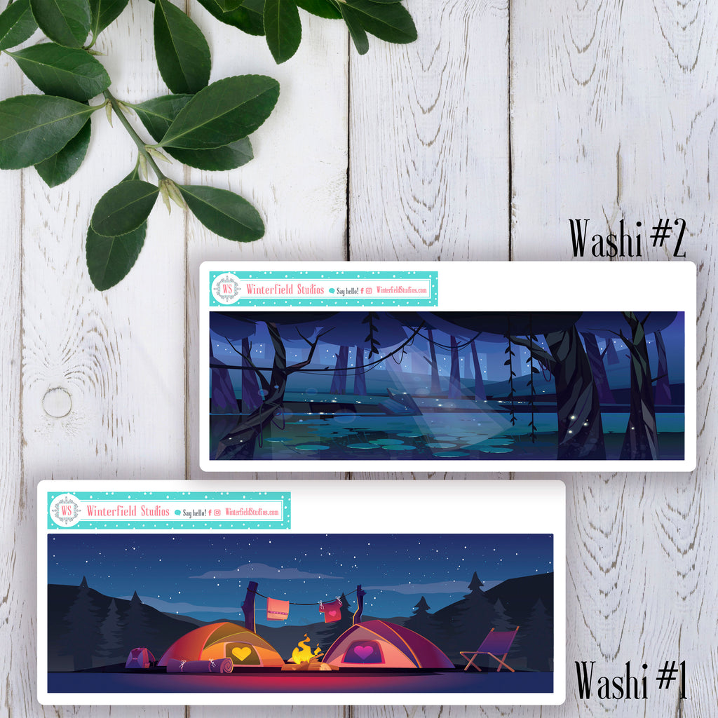 Camping Under the Stars Planner Sticker Kit - Fits Vertical Planners