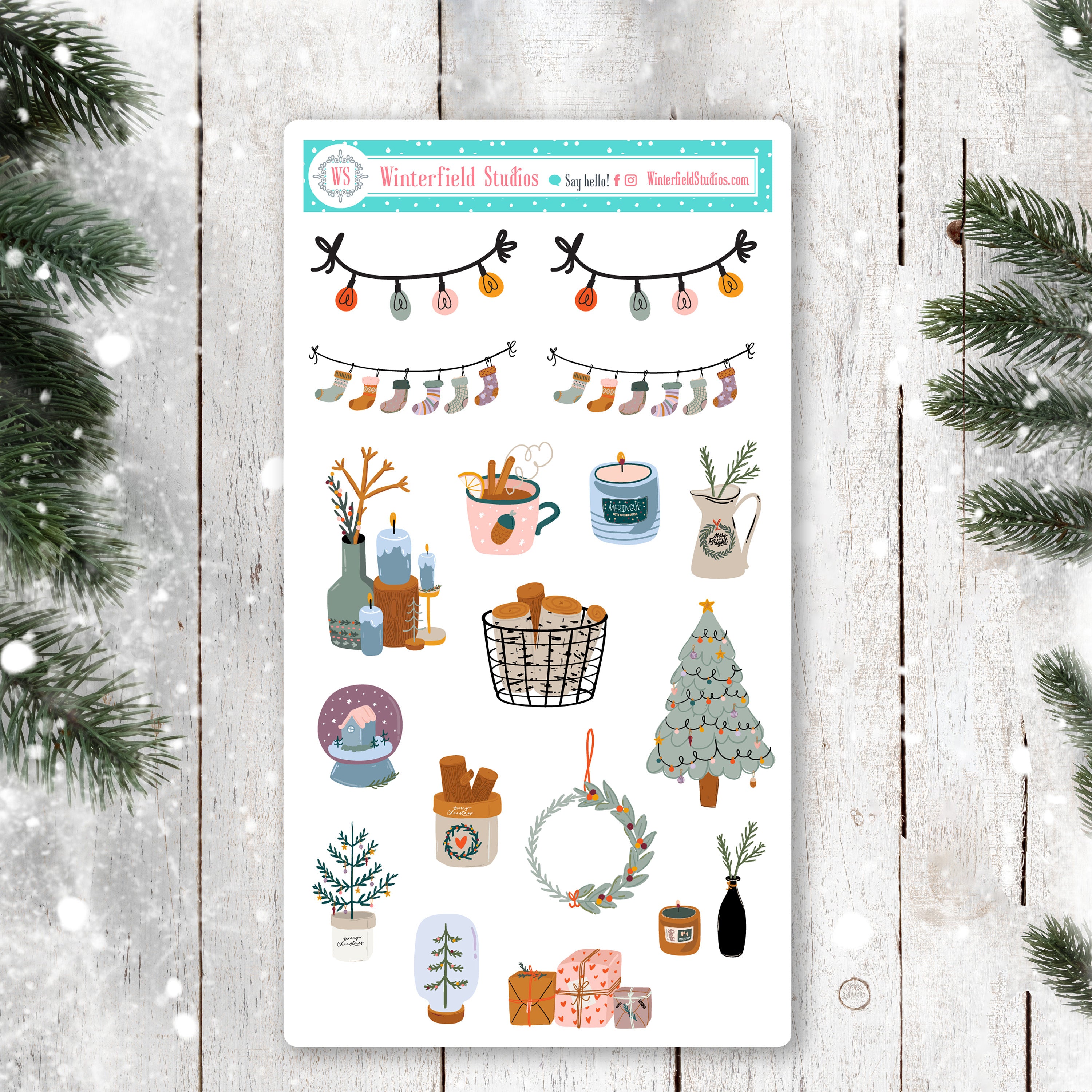 Small Town Christmas Planner Scene Sticker Kit For Vertical Planners –  Winterfield Studios