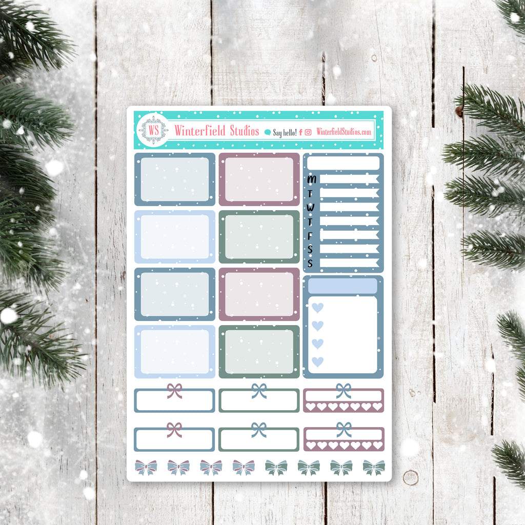 Small Town Christmas Planner Scene Sticker Kit - Winter Stickers - Scrapbook Stickers - Fits Vertical Planners