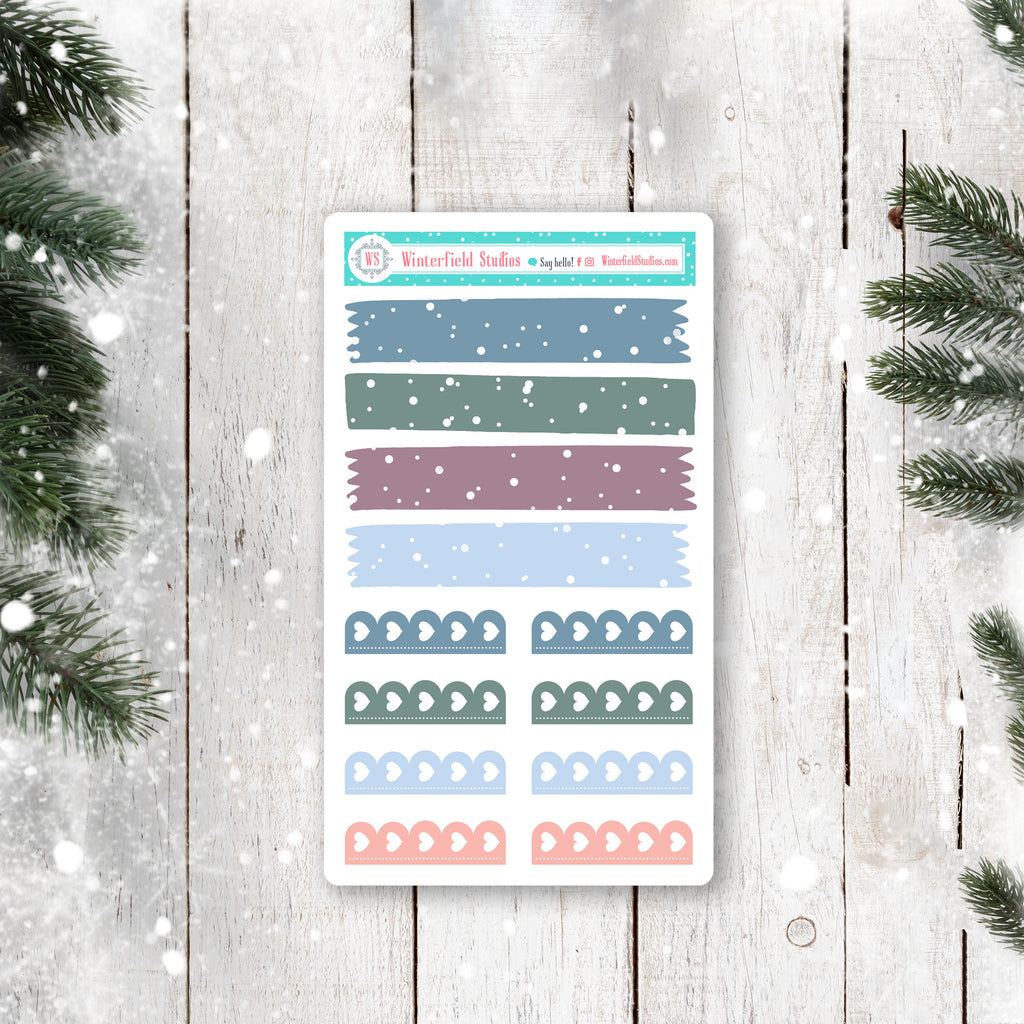 Small Town Christmas Planner Scene Sticker Kit - Winter Stickers - Scrapbook Stickers - Fits Vertical Planners