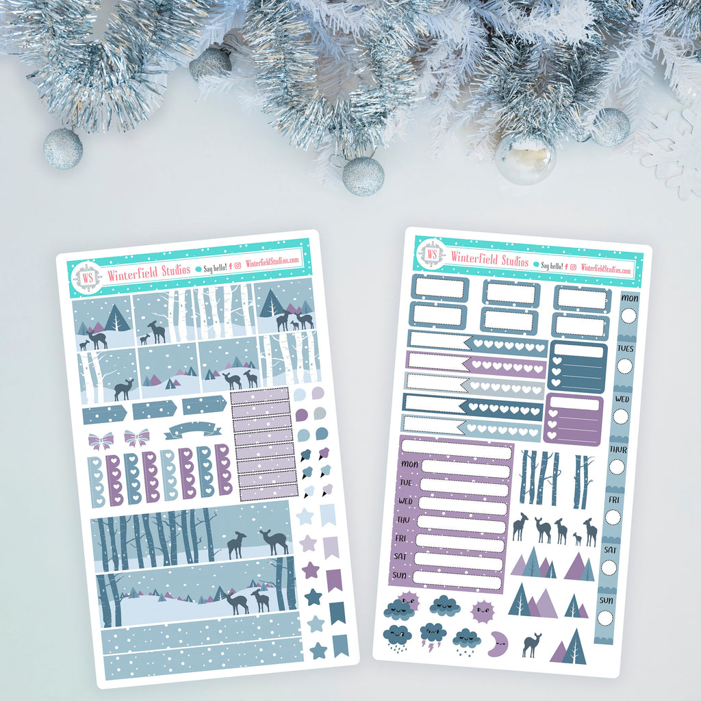 All Is Calm Hobonichi Weeks Planner Sticker Kit - Winter Stickers