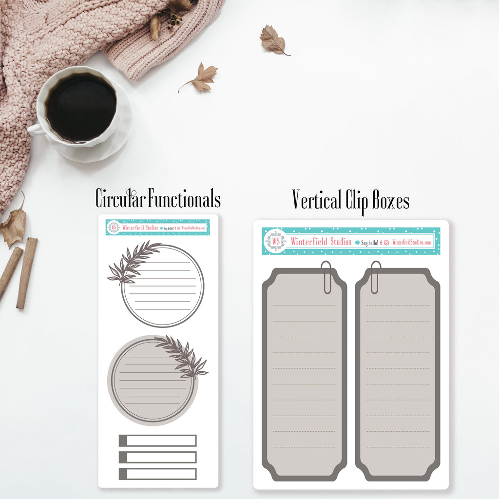 Neutral Functional Box Stickers - Knit Washi Strip