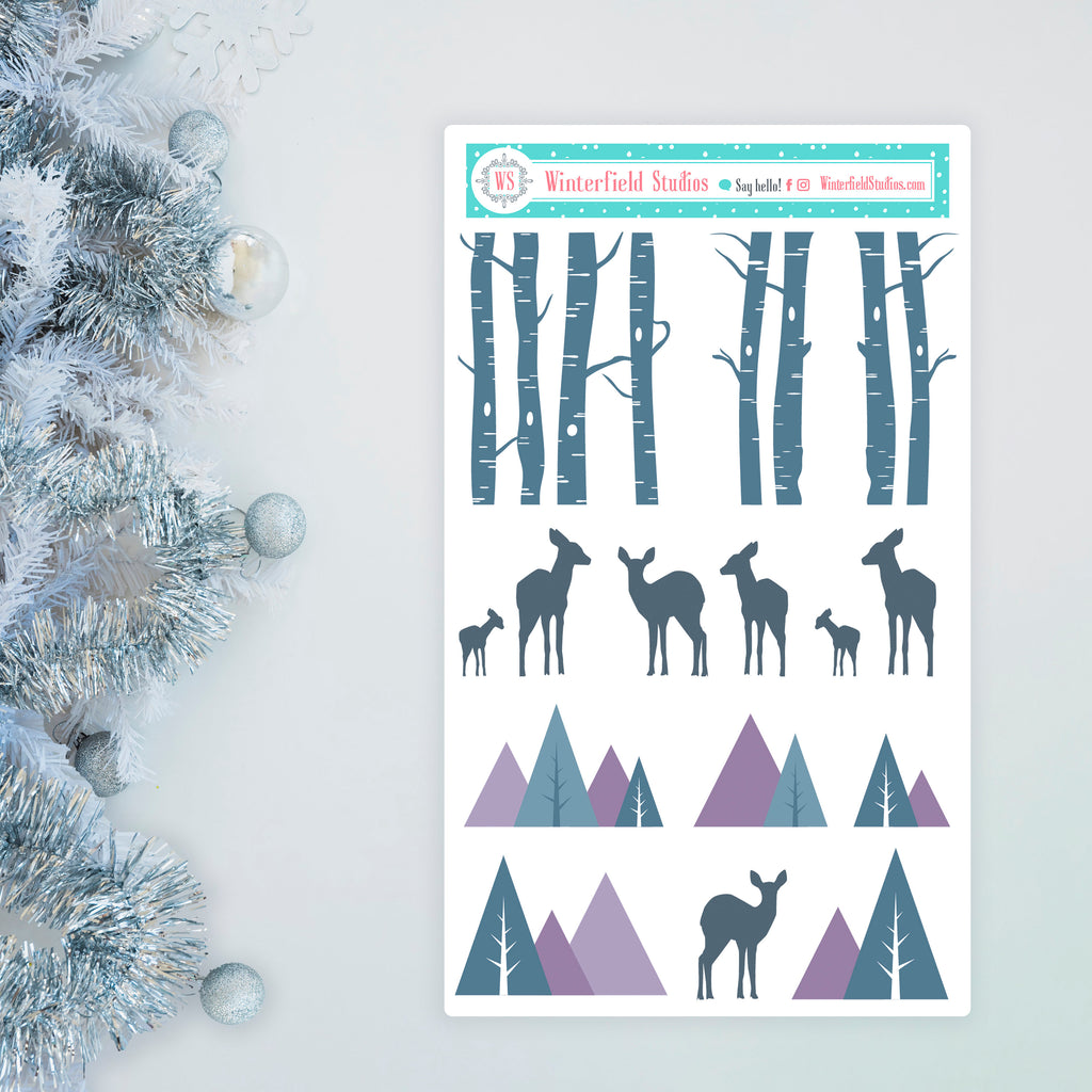 All Is Calm Winter Planner Scene Sticker Kit - Christmas Stickers -  Fits Vertical Planners