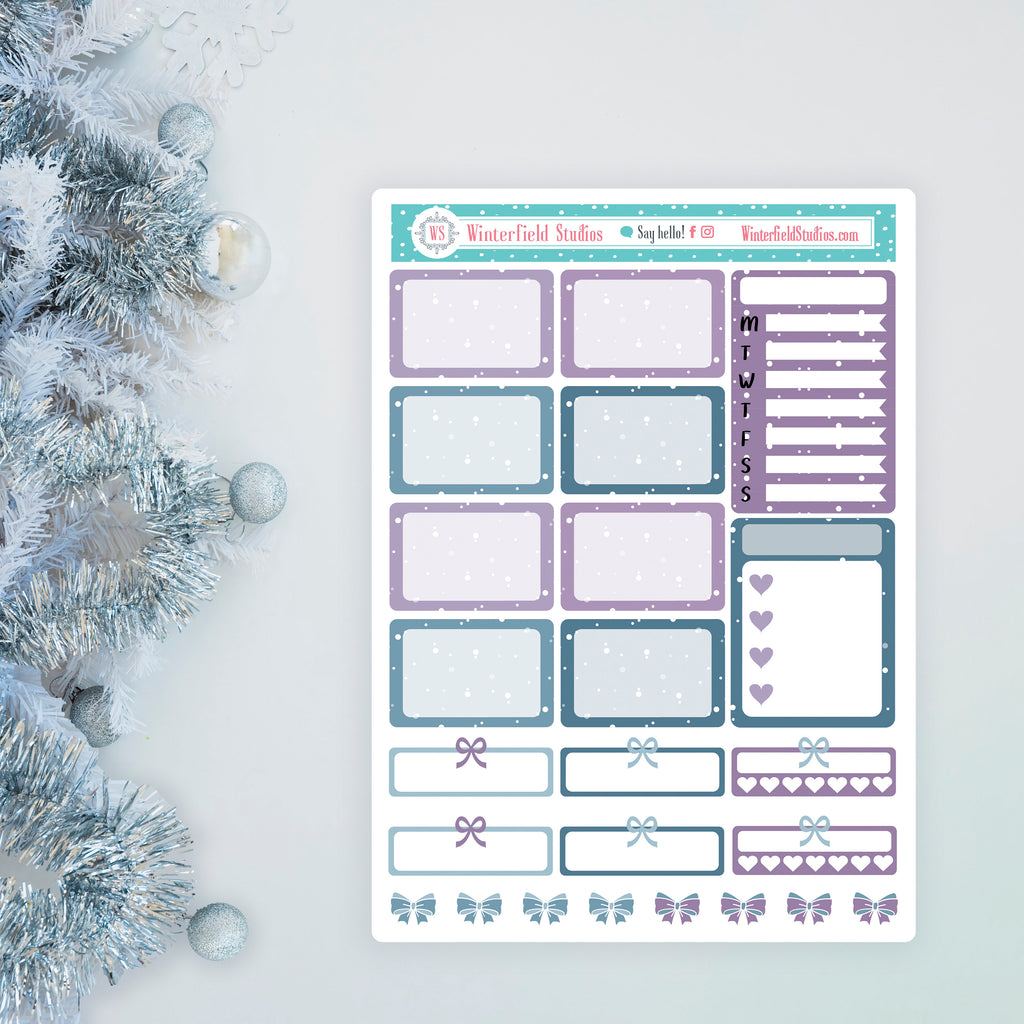 All Is Calm Winter Planner Scene Sticker Kit - Christmas Stickers -  Fits Vertical Planners