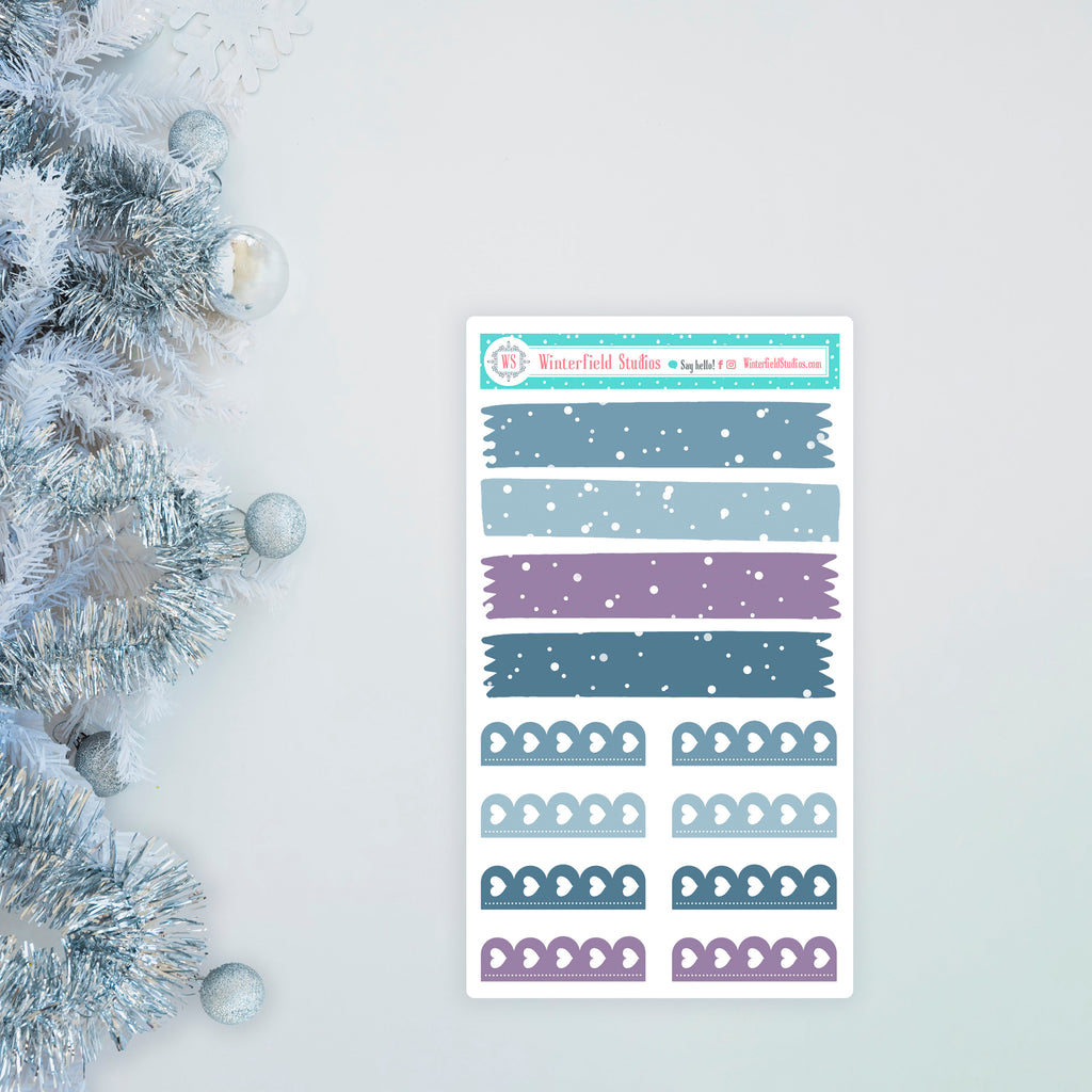 All Is Calm Winter Planner Scene Sticker Kit - Christmas Stickers -  Fits Vertical Planners