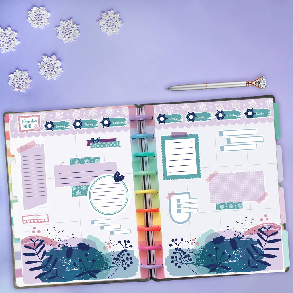 Whimsical Winter Flurry - Winter Planner Stickers - Fits Most Planners