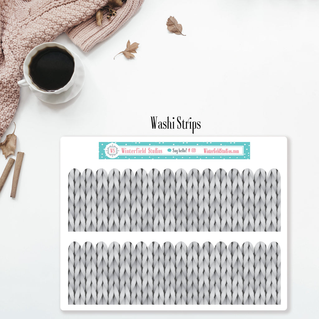 Neutral Functional Box Stickers - Knit Washi Strip