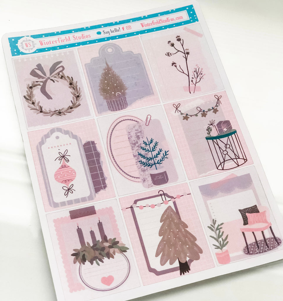 Vintage Victorian Holiday - Winter Stickers -  Fits Vertical Planners