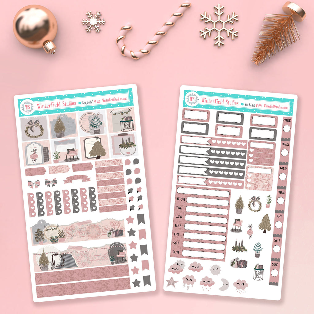 Vintage Victorian Holiday Hobonichi Weeks Planner Sticker Kit - Planner Stickers