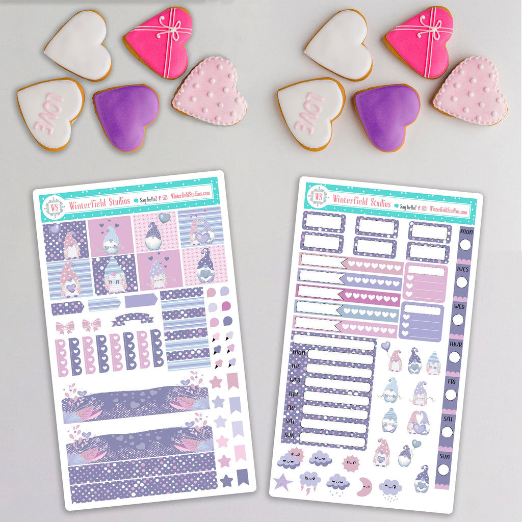 I Gnome You&#39;ll Be My Valentine- Hobonichi Weeks Planner Stickers