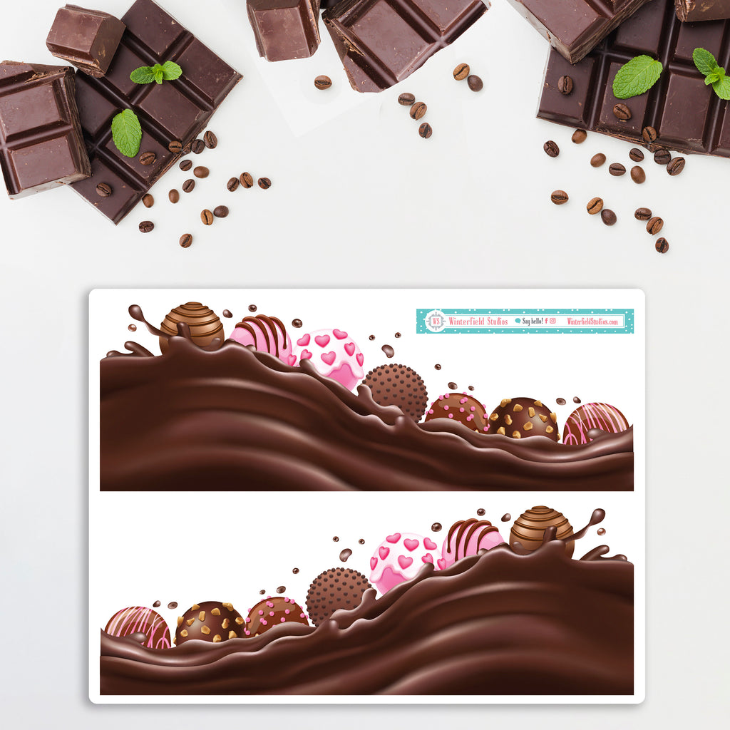 Chocolate Bomb Explosion Planner Sticker Kit - Scene Stickers - Fits Vertical Planners