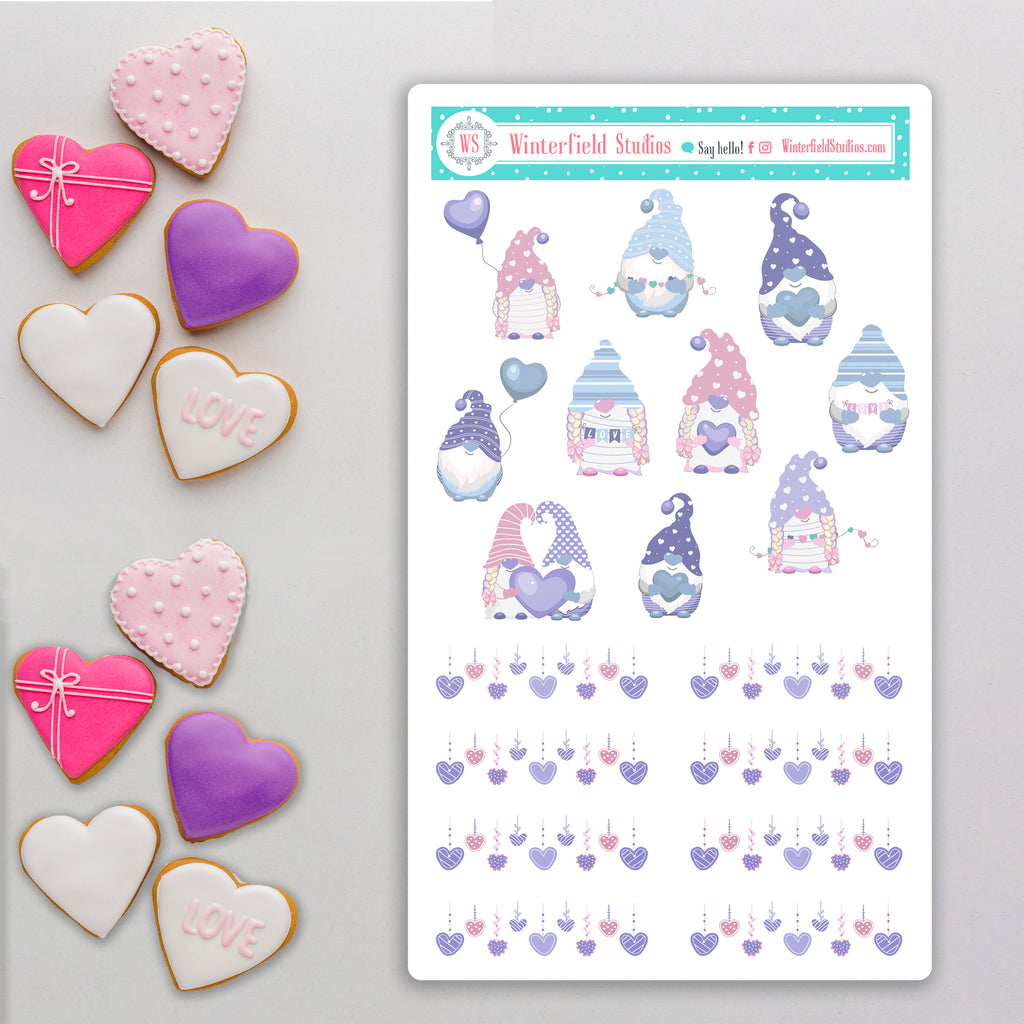 I Gnome You&#39;ll Be My Valentine - Love Stickers - Fits Most Planners