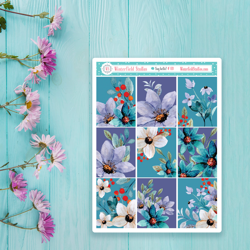 Spring Floral Harmony Weekly Sticker Kit - Fits Vertical Planners